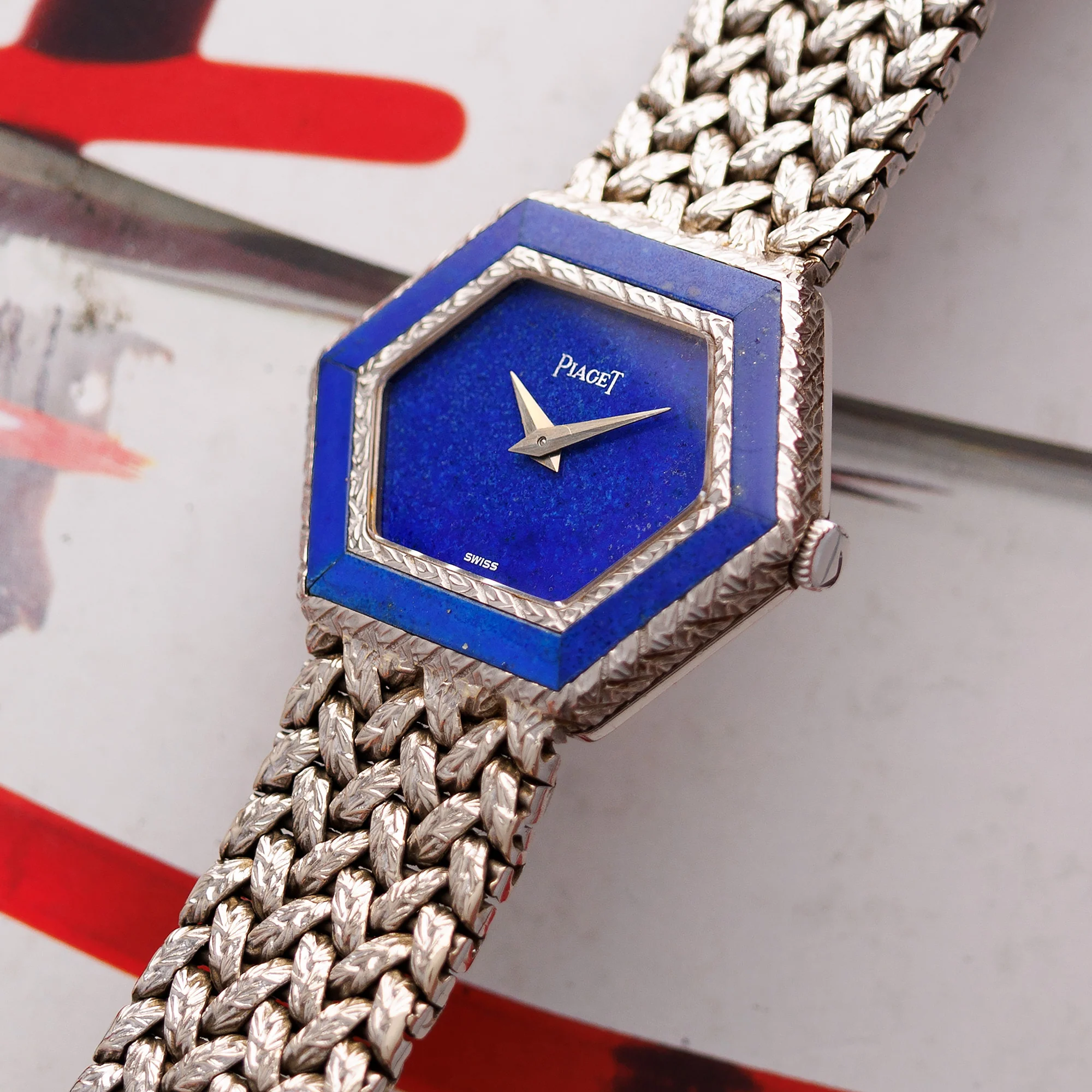 Piaget White Gold Lapis Watch Ref. 9553 - Image 2