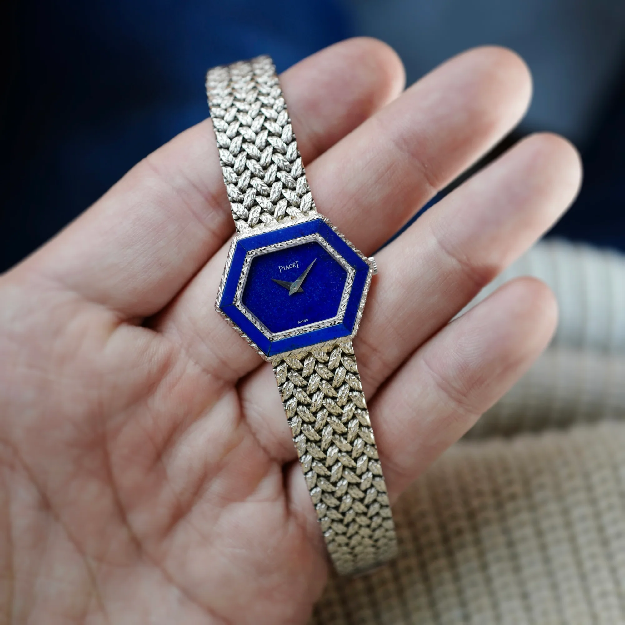 Piaget White Gold Lapis Watch Ref. 9553 - Image 3