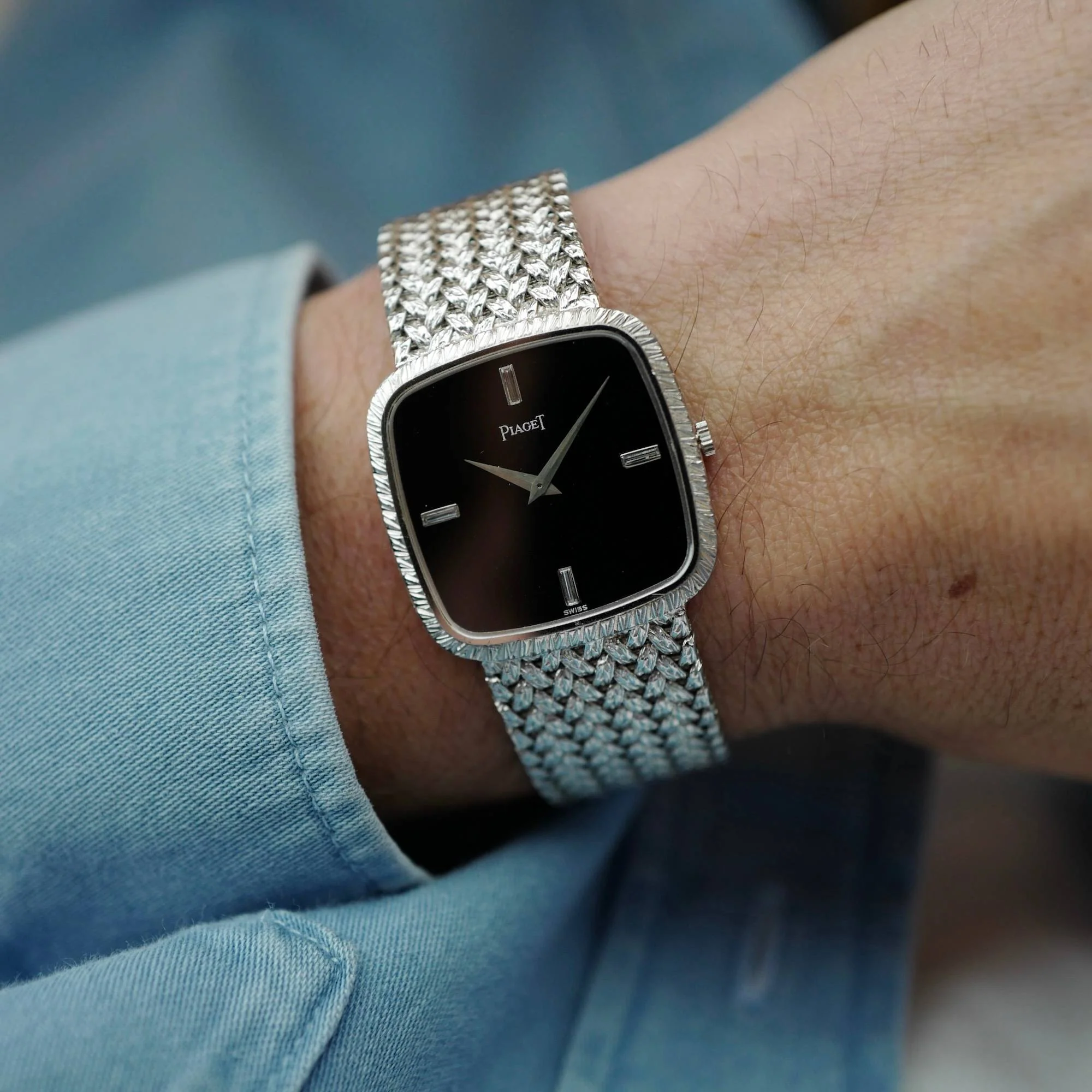 Piaget White Gold Mechanical Watch Ref. 9771D2 with Onyx and Diamond - Image 3