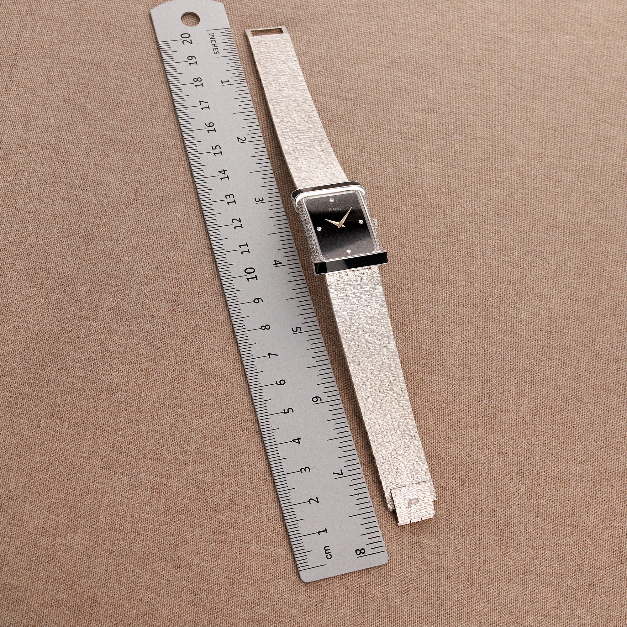 Piaget White Gold Onyx & Diamond Watch - Image 7