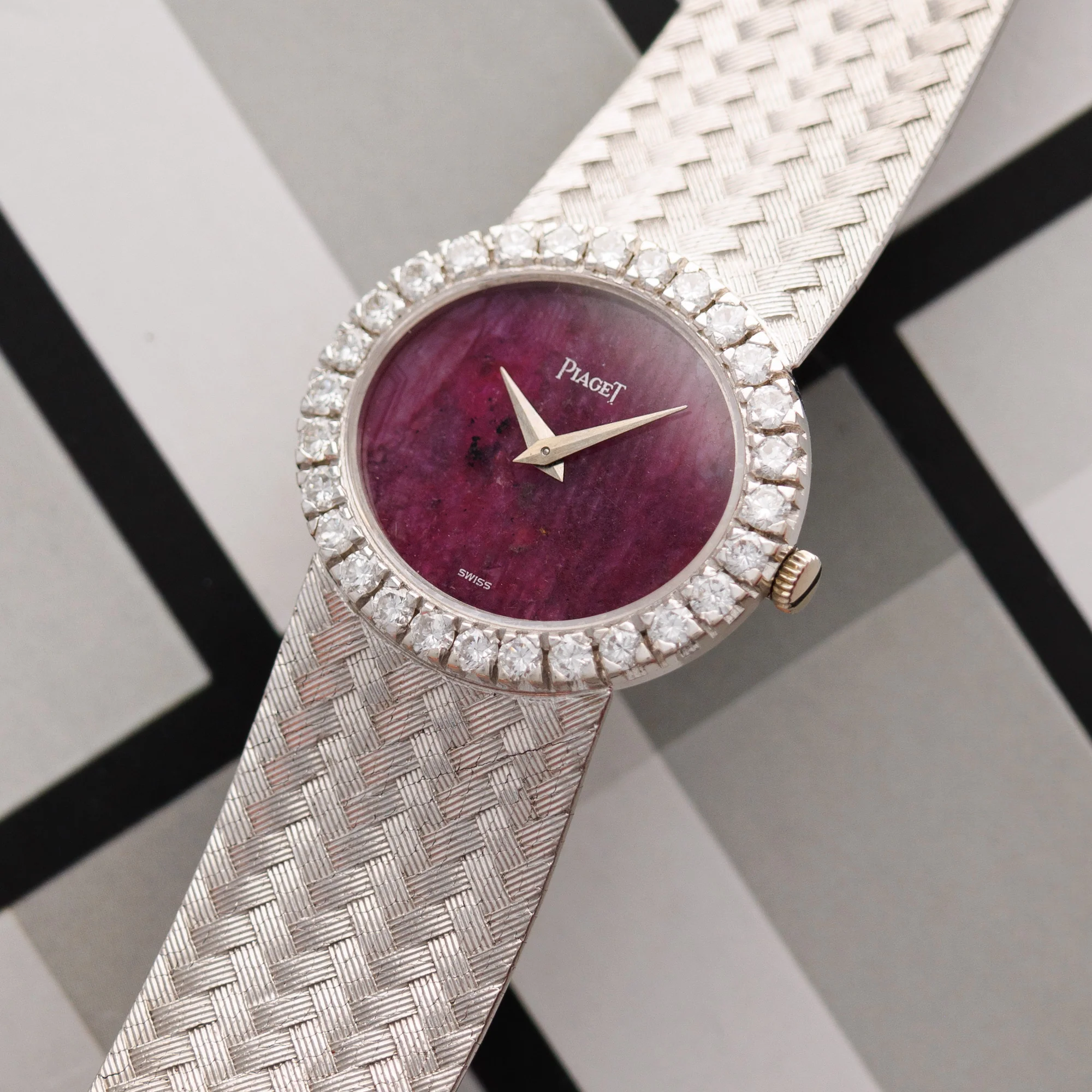 Piaget White Gold Rubelite Diamond Watch Ref. 9804 - Image 2