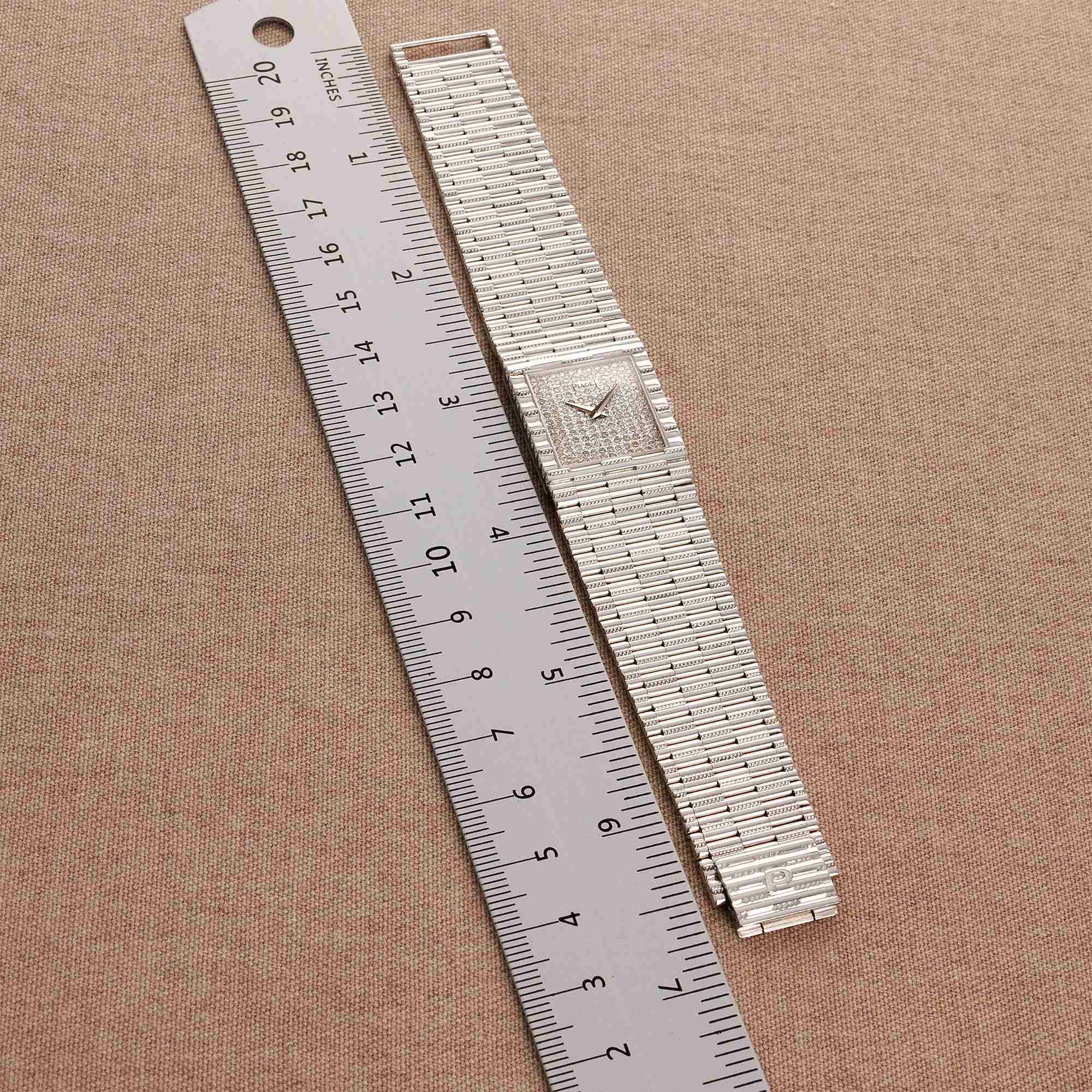 Piaget White Gold Tradition Watch Ref. 9131 with Pave Dial - Image 7
