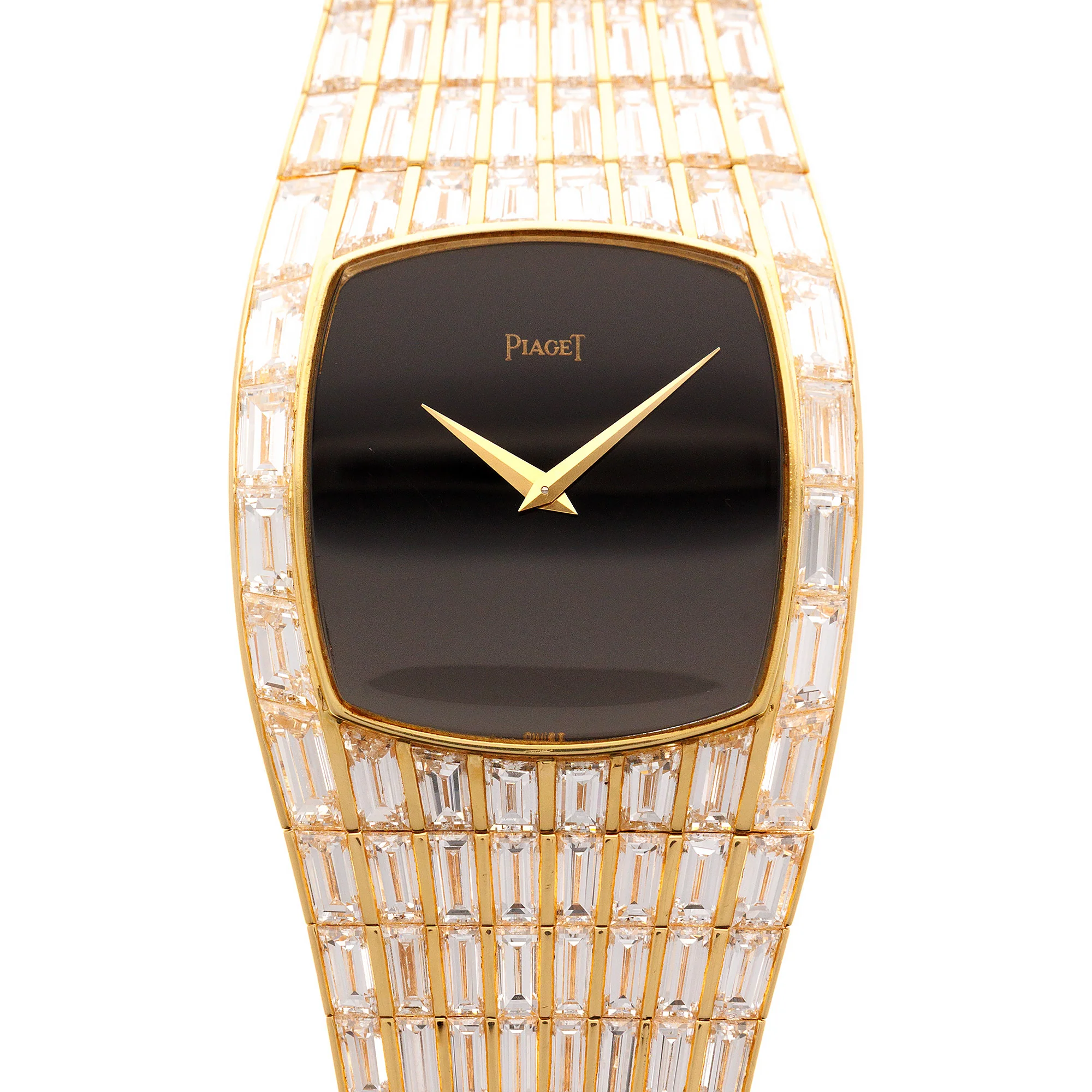 Piaget Yellow Gold Baguette Diamond Onyx Galaxy Watch Ref. 74912