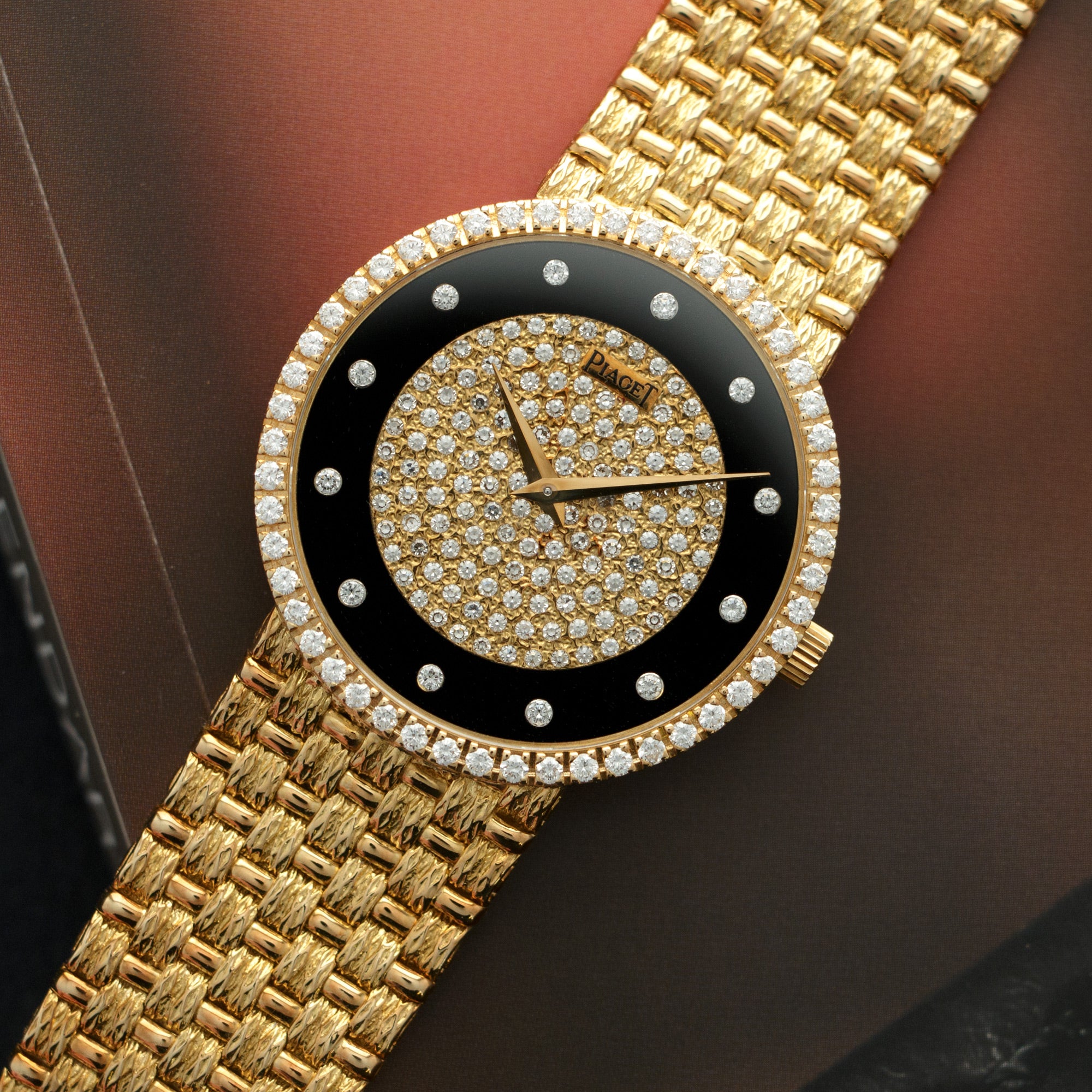 Piaget Yellow Gold Diamond & Onyx Watch, 1970s - Image 2