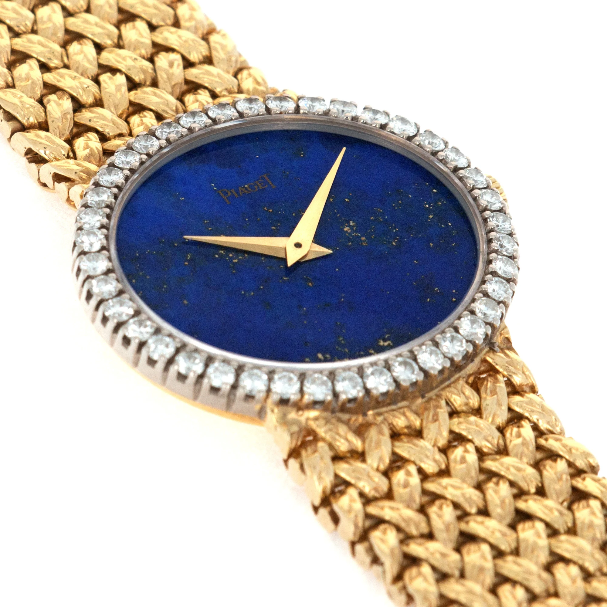 Piaget Yellow Gold Lapis Diamond Watch, 1970s - Image 3