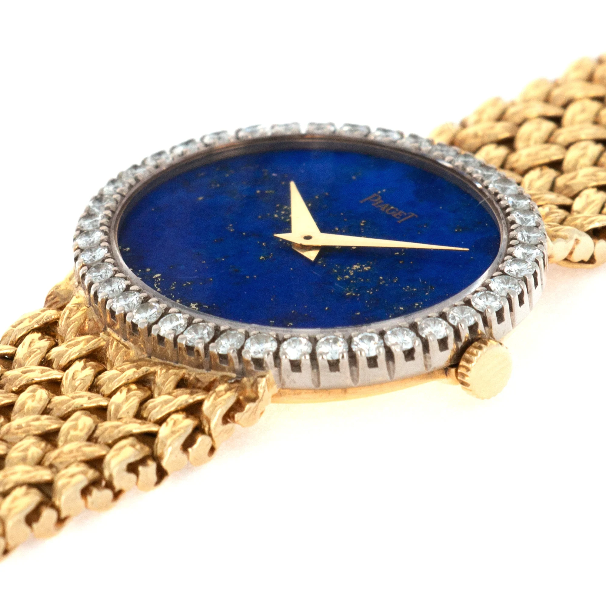Piaget Yellow Gold Lapis Diamond Watch, 1970s - Image 4