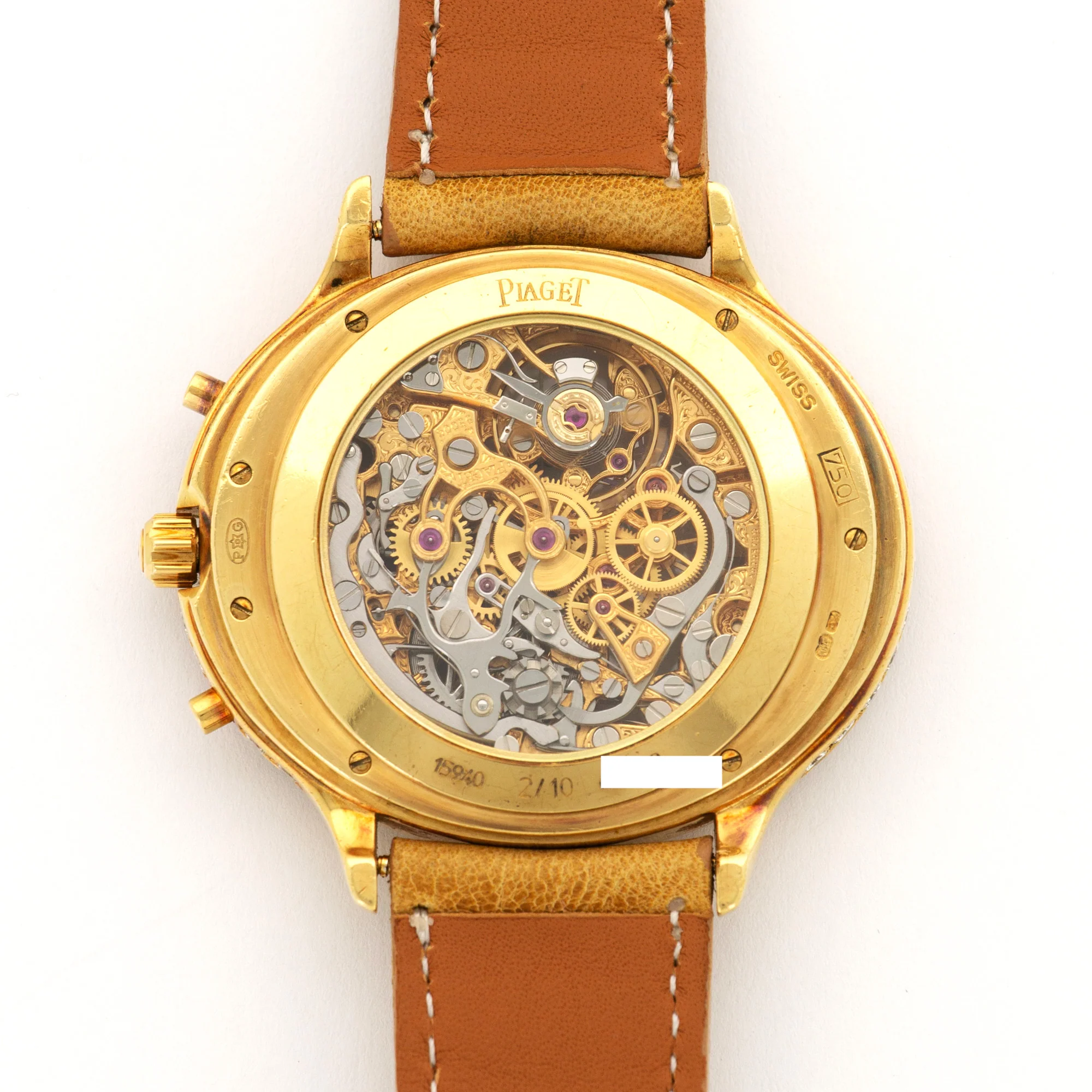 Piaget Yellow Gold Skeletonized Lapis Lazuli Chronograph Watch - Image 4