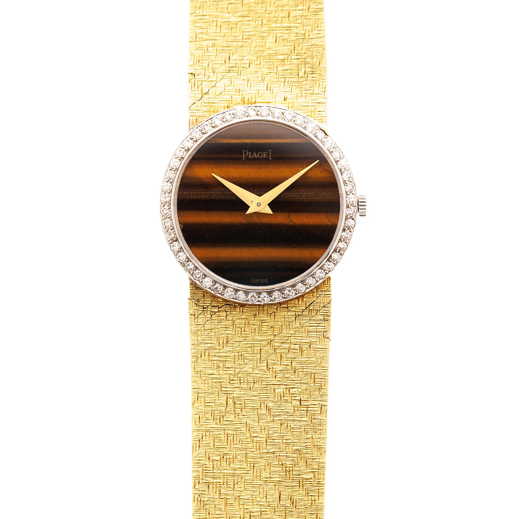 Piaget Yellow Gold Tigers Eye Diamond Watch Ref. 925