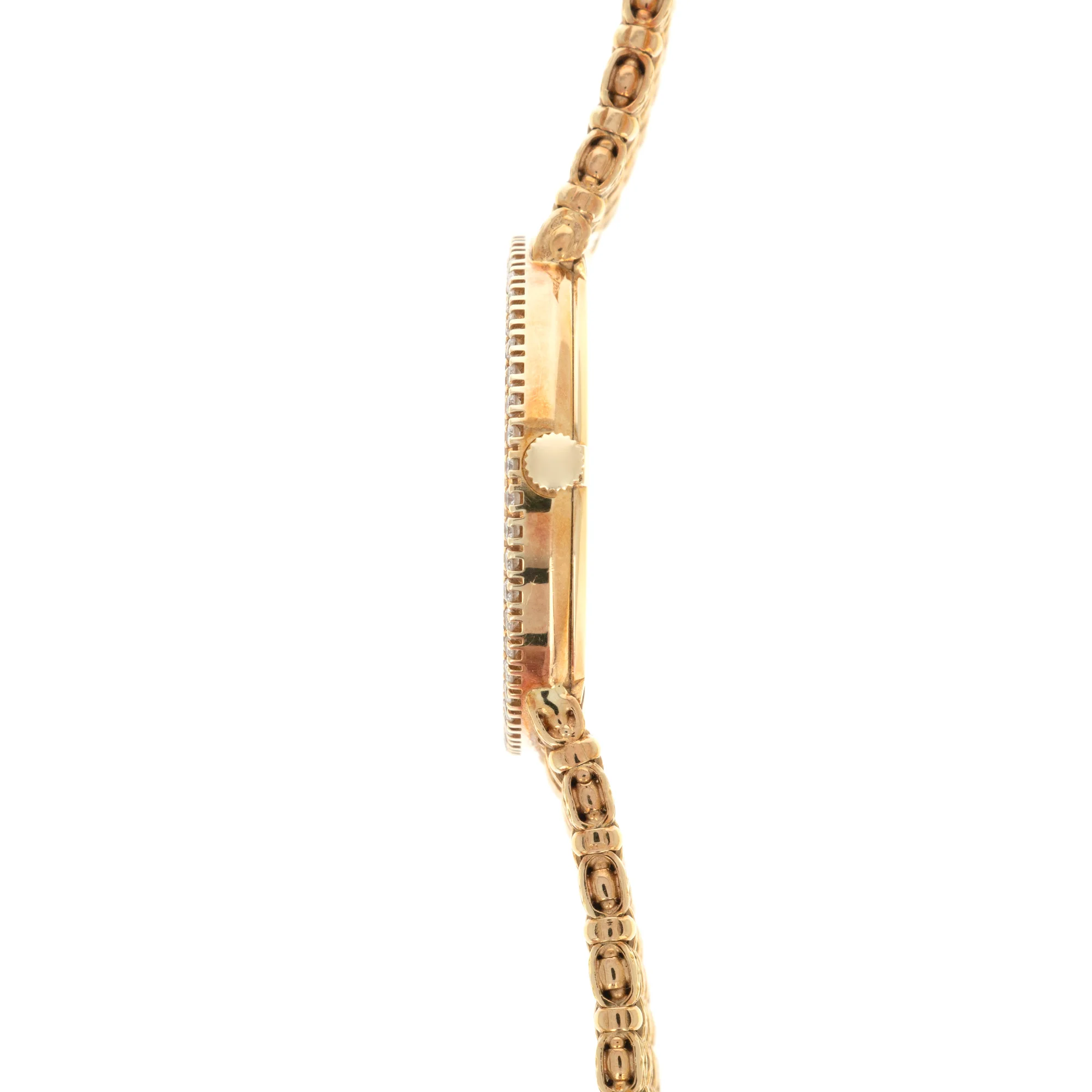 Piaget Yellow Gold Watch Ref. 9066 with Diamond Bezel and Lapis and Diamond Dial - Image 3