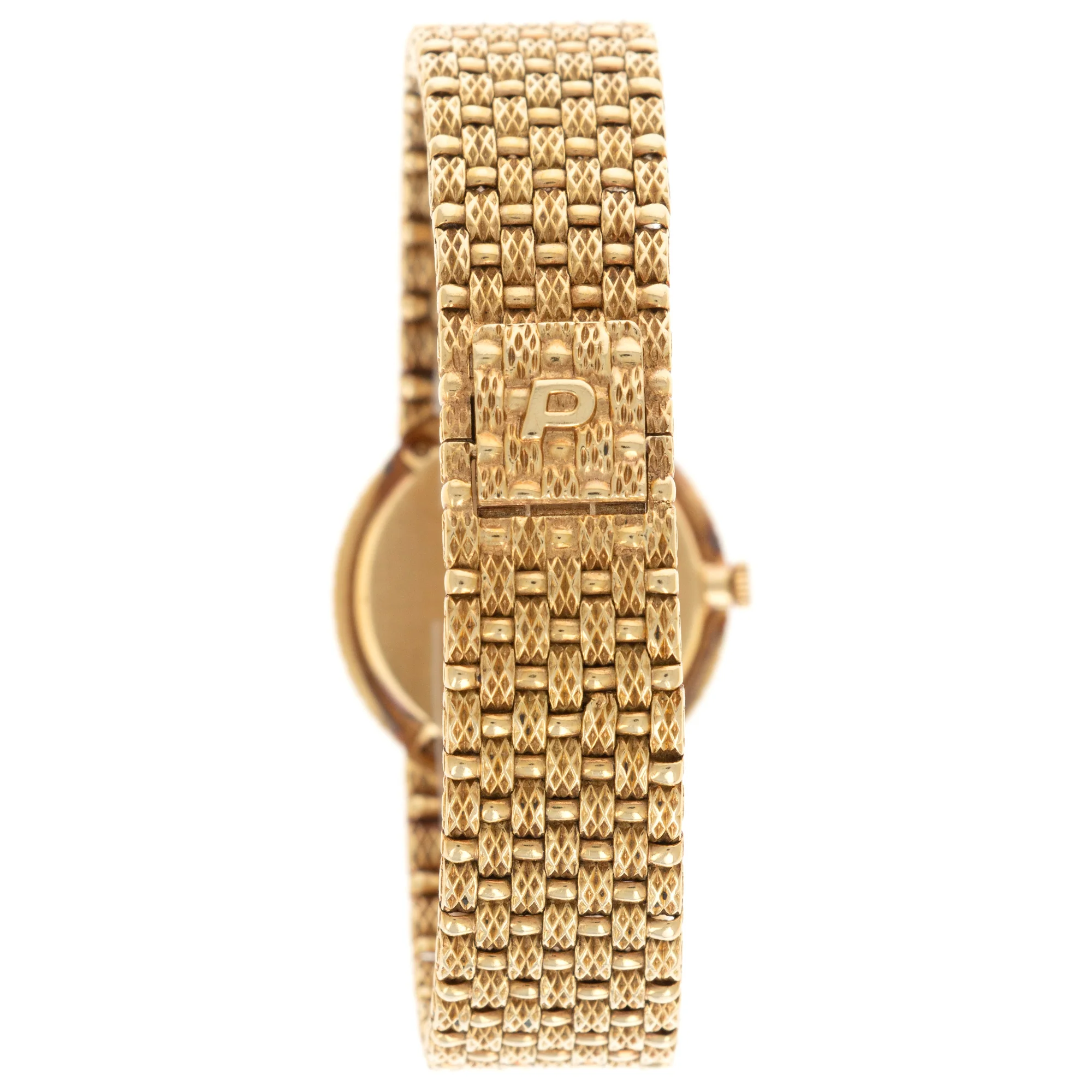 Piaget Yellow Gold Watch with Diamond Bezel and Opal, Diamond and Ruby Dial - Image 5