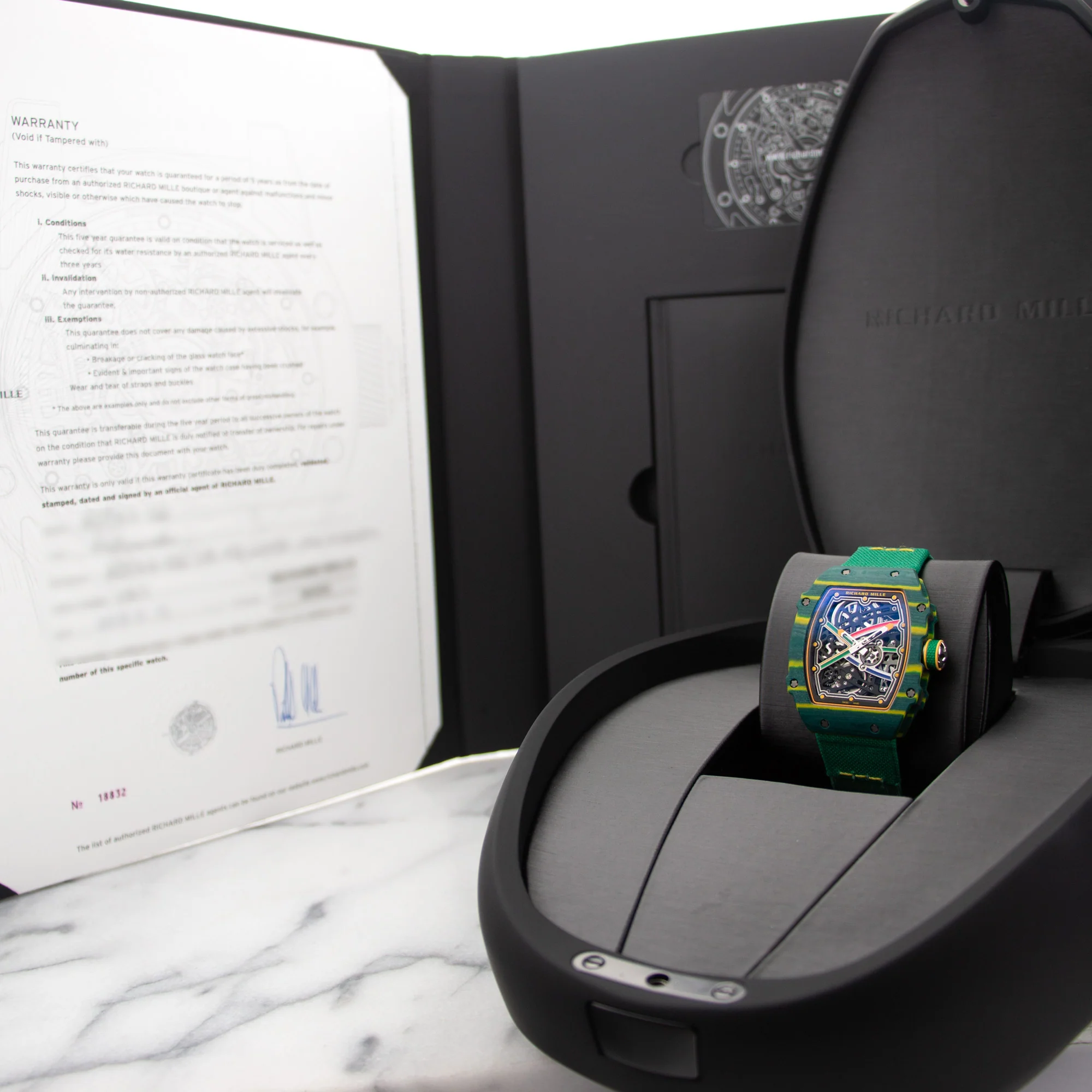 Richard Mille Extra Flat Automatic Skeleton Green Van Niekerk Watch Ref. RM67-02 - Image 6