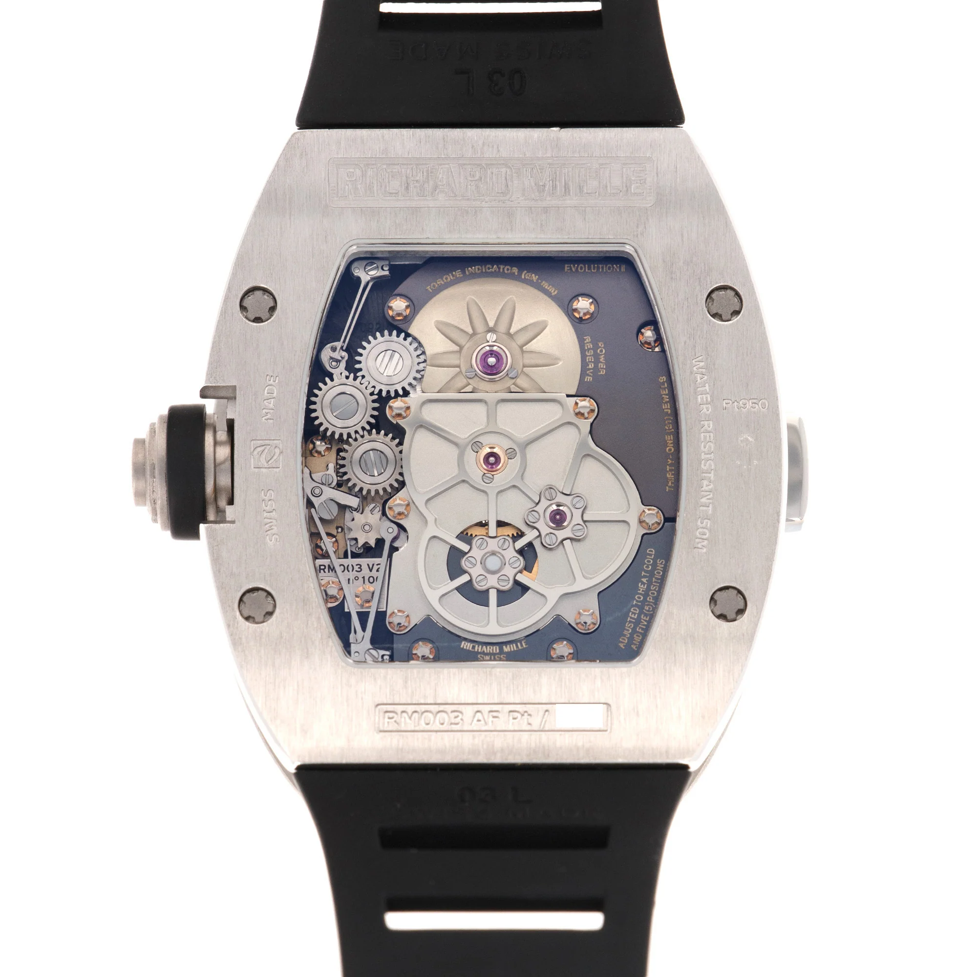 Richard Mille Platinum GMT Tourbillon Watch Ref. RM003 - Image 4