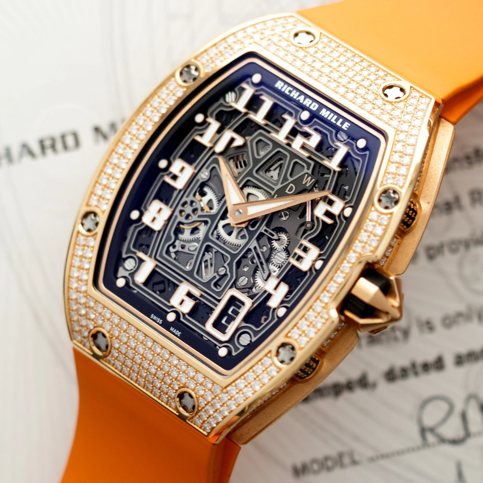 Richard Mille Rose Gold RM67-01 with Factory Pave Diamond Case - Image 2