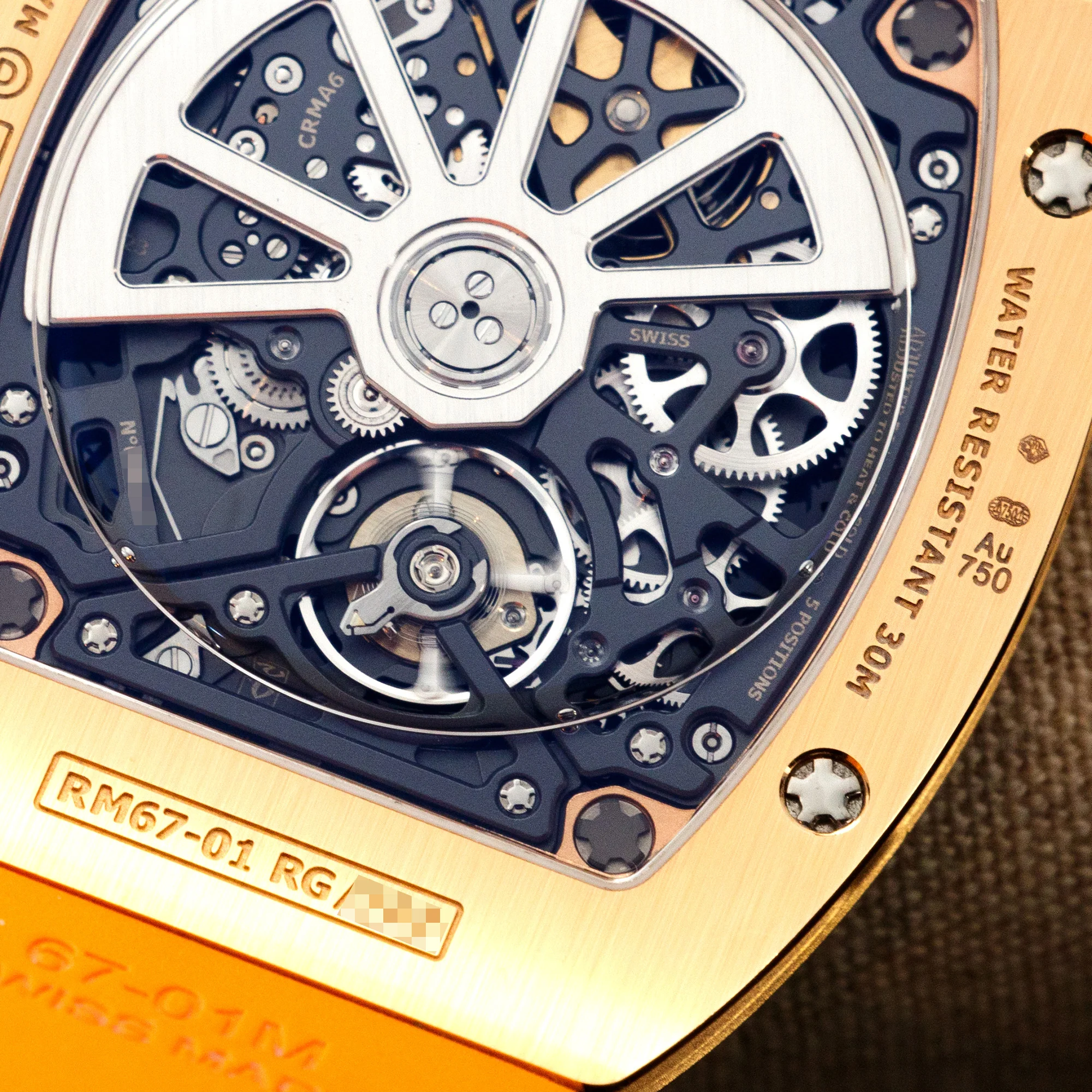 Richard Mille Rose Gold RM67-01 with Factory Pave Diamond Case - Image 5