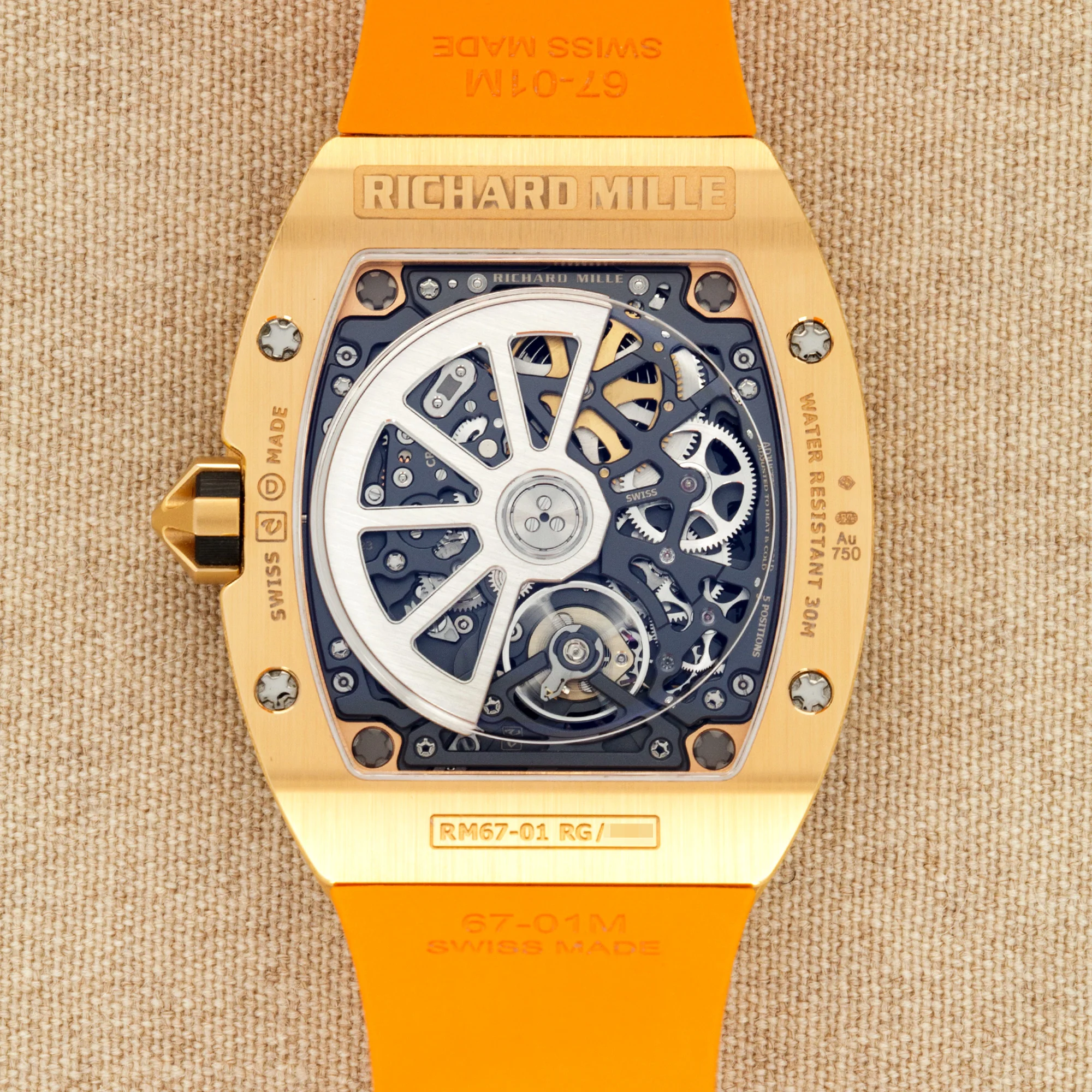Richard Mille Rose Gold RM67-01 with Factory Pave Diamond Case - Image 6