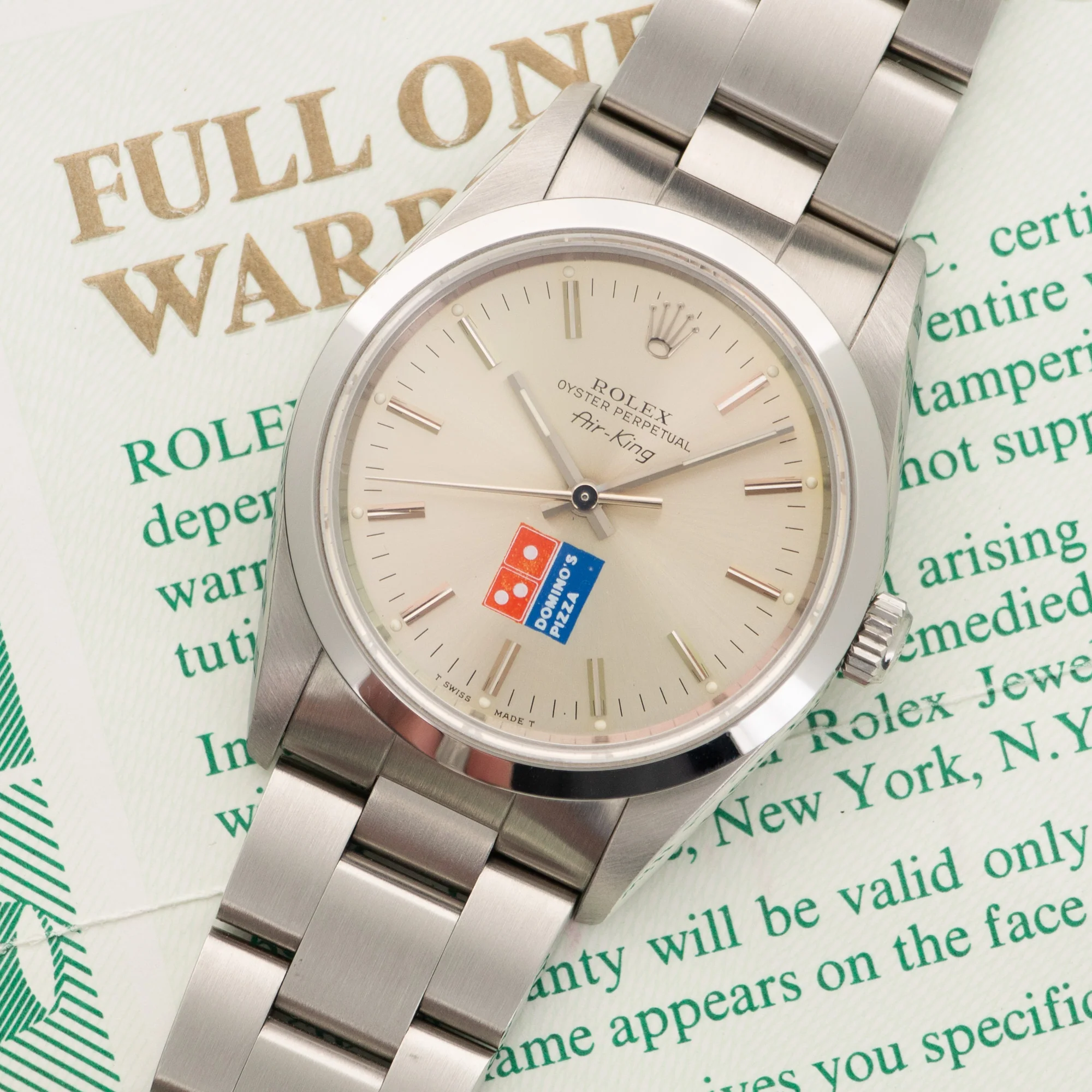 Rolex Air-King Dominos Pizza Watch Ref. 14000 with Original Box and Papers - Image 2