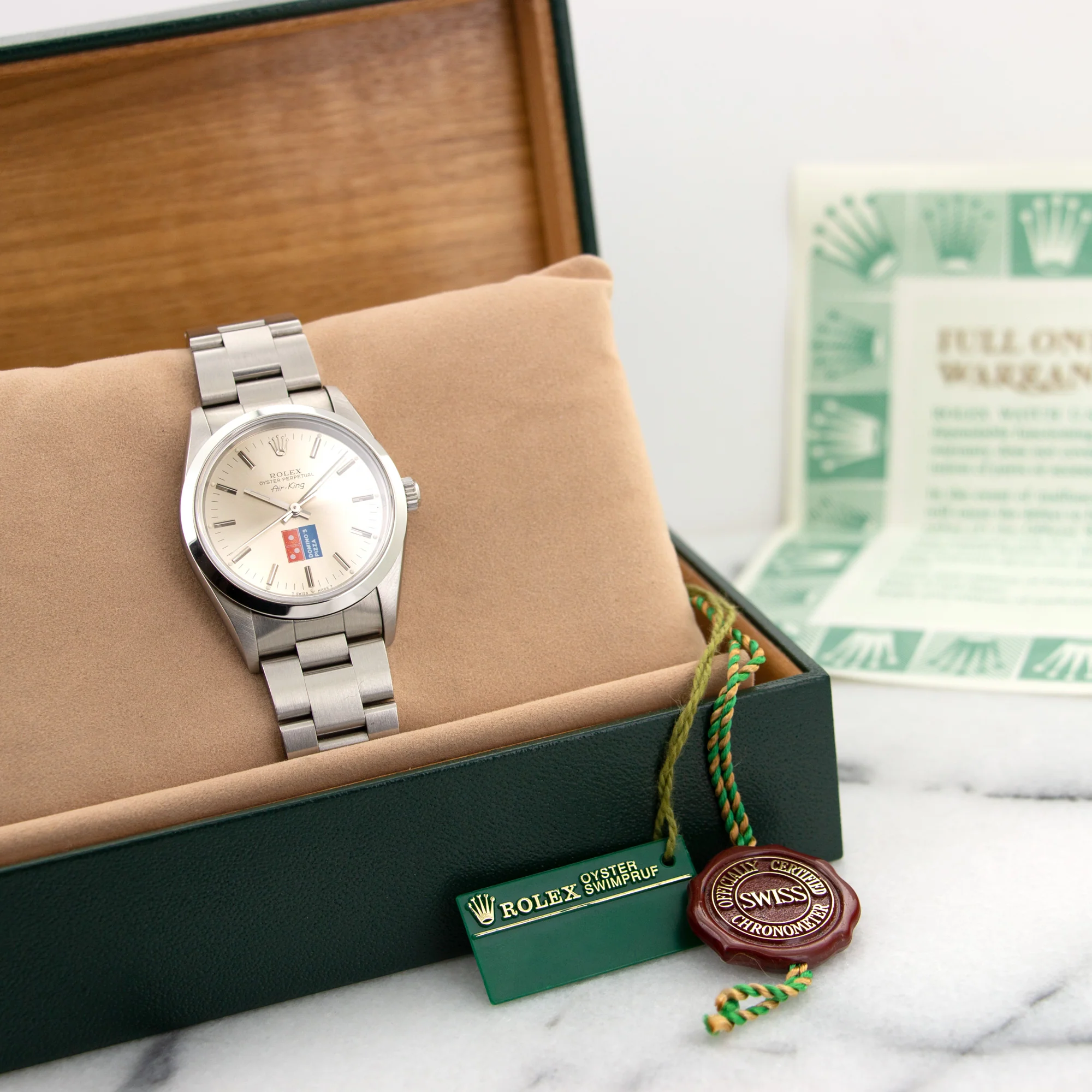 Rolex Air-King Dominos Pizza Watch Ref. 14000 with Original Box and Papers - Image 7