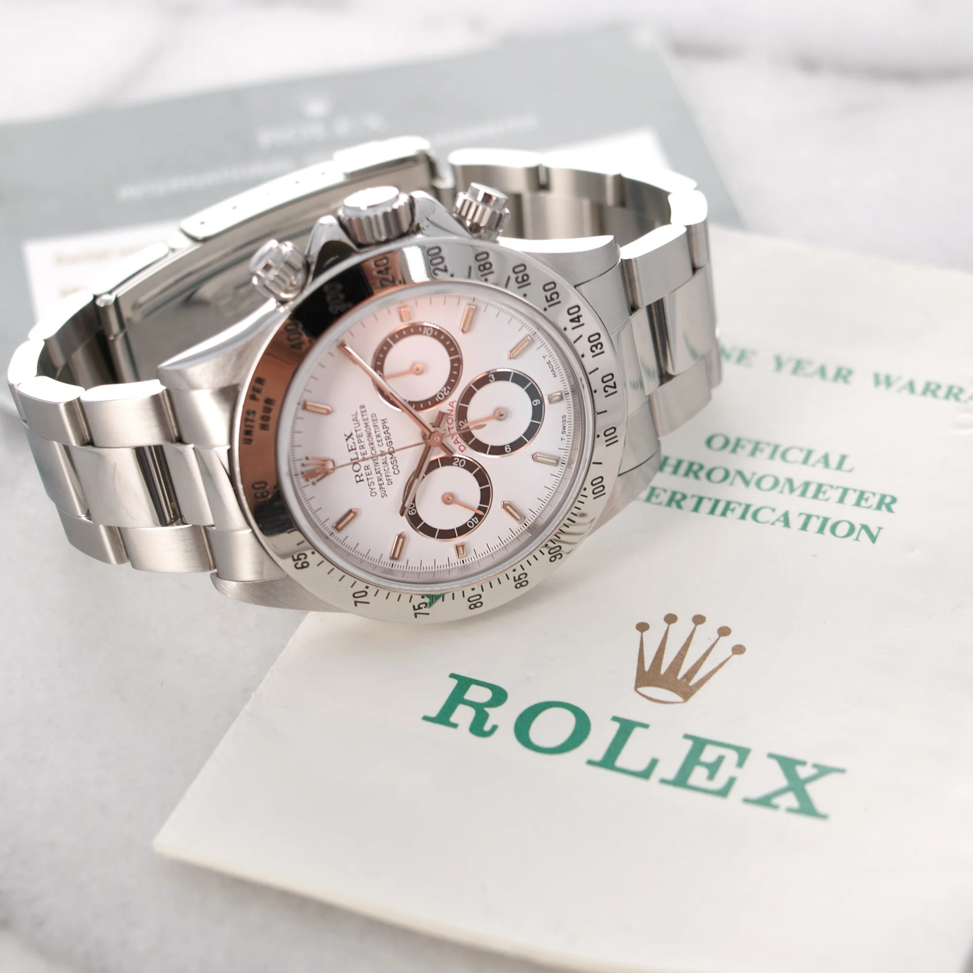 Rolex Cosmograph Daytona Zenith Watch, Ref. 16520 with Original Warranty - Image 7
