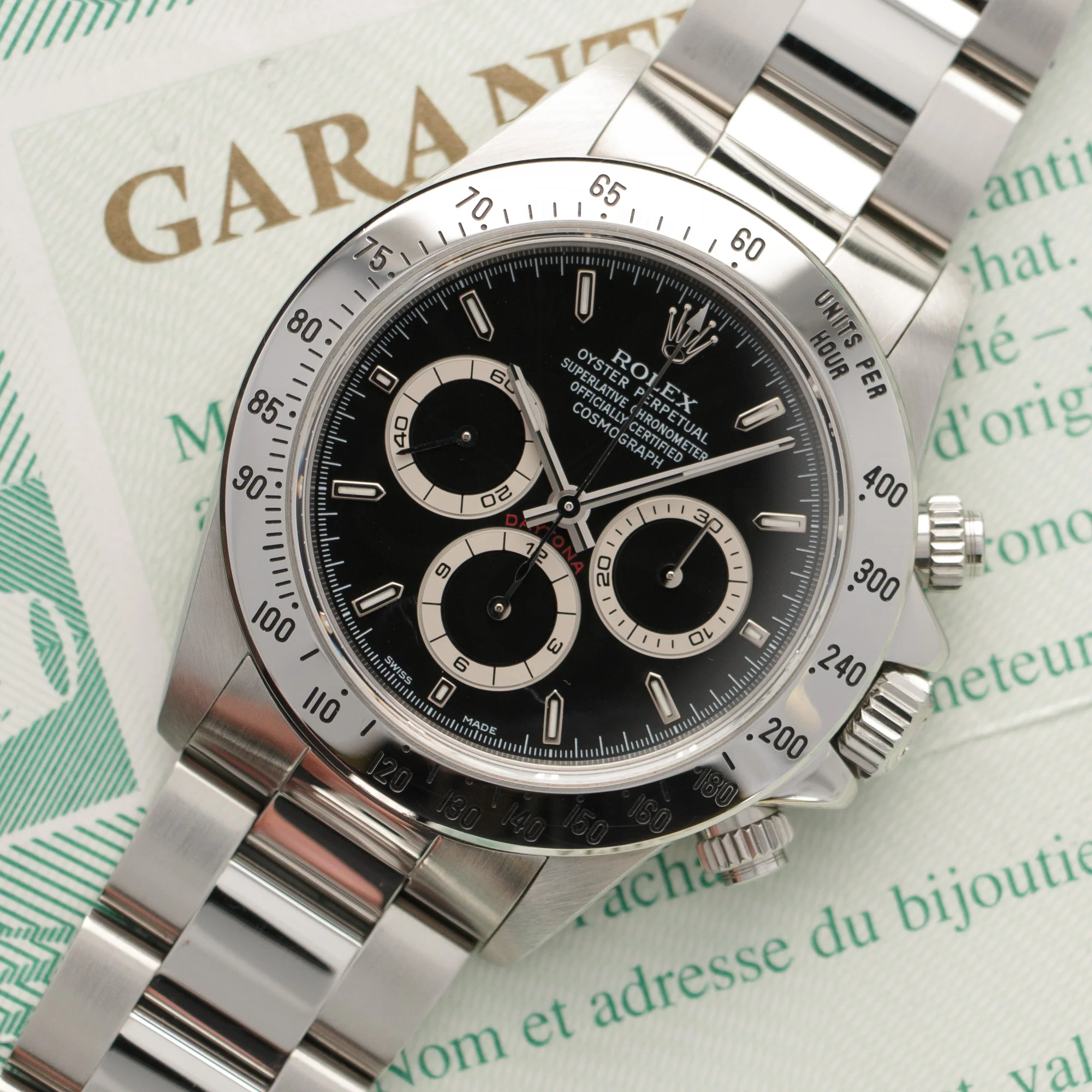 Rolex Cosmograph Daytona Zenith Watch Ref. 16520 with Original Warranty Paper - Image 2