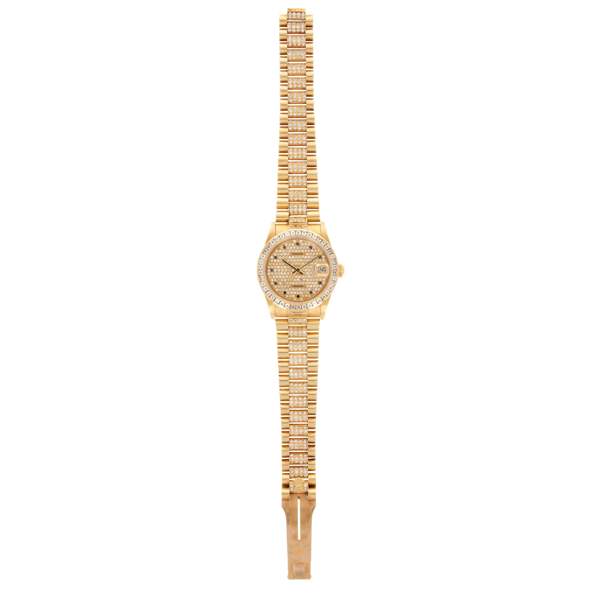 Rolex Datejust Ref. 68058 with Pave Diamond and Sapphire Dial - Image 6