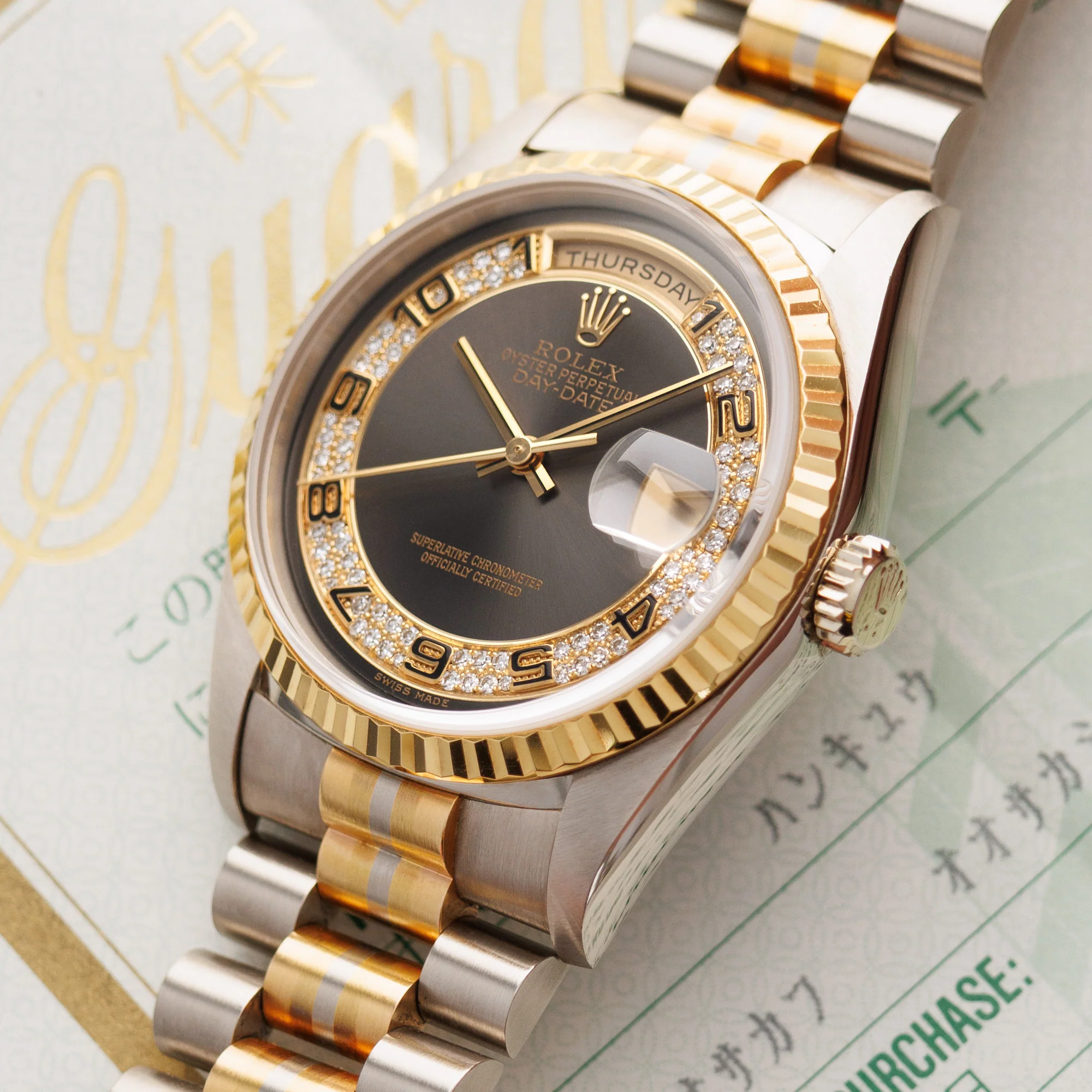 Rolex Day Date Tridor Ref. 18239 with Diamond Dial - Image 2