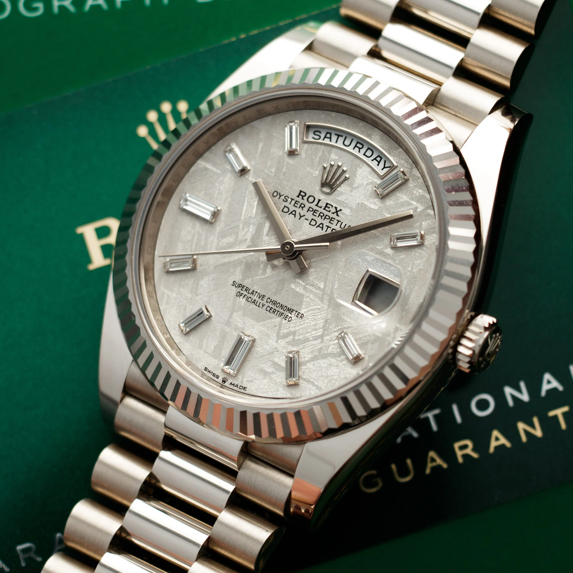 Rolex Day-Date White Gold Ref. 228239 with Meteorite Dial - Image 2