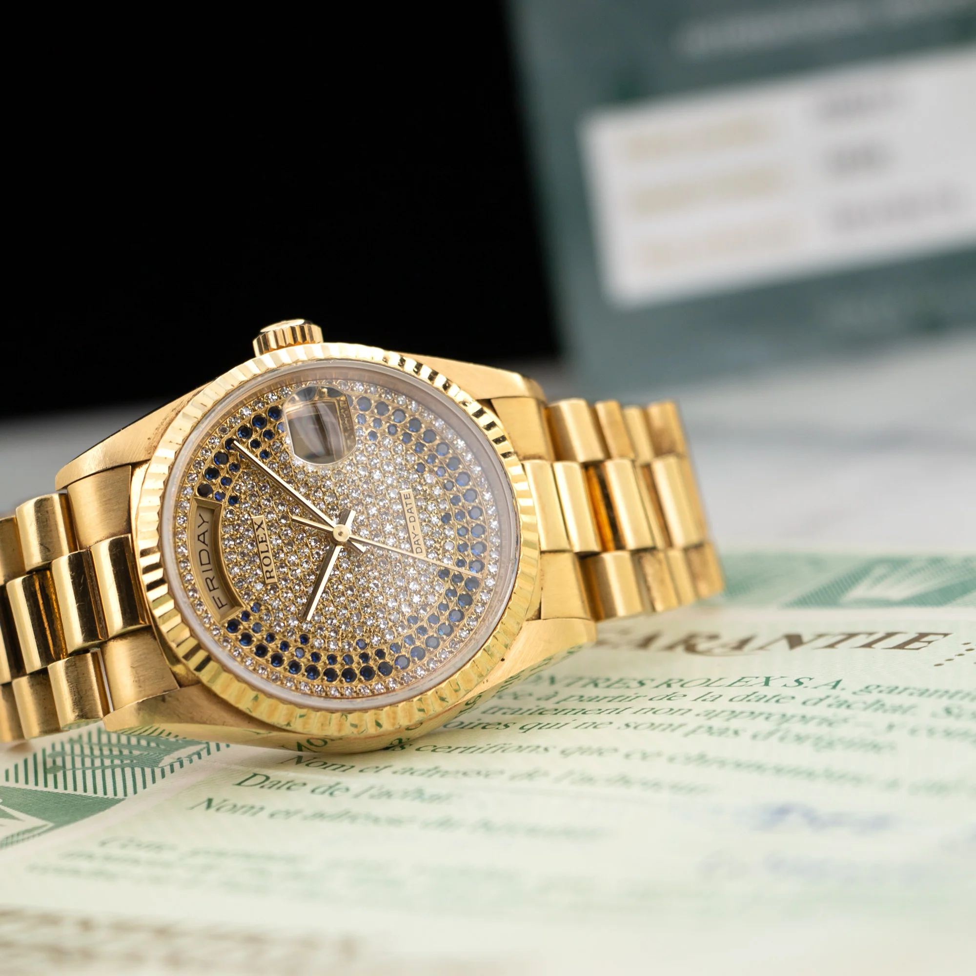 Rolex Day-Date Yellow Gold with Pave Dial Ref. 18238 - Image 7