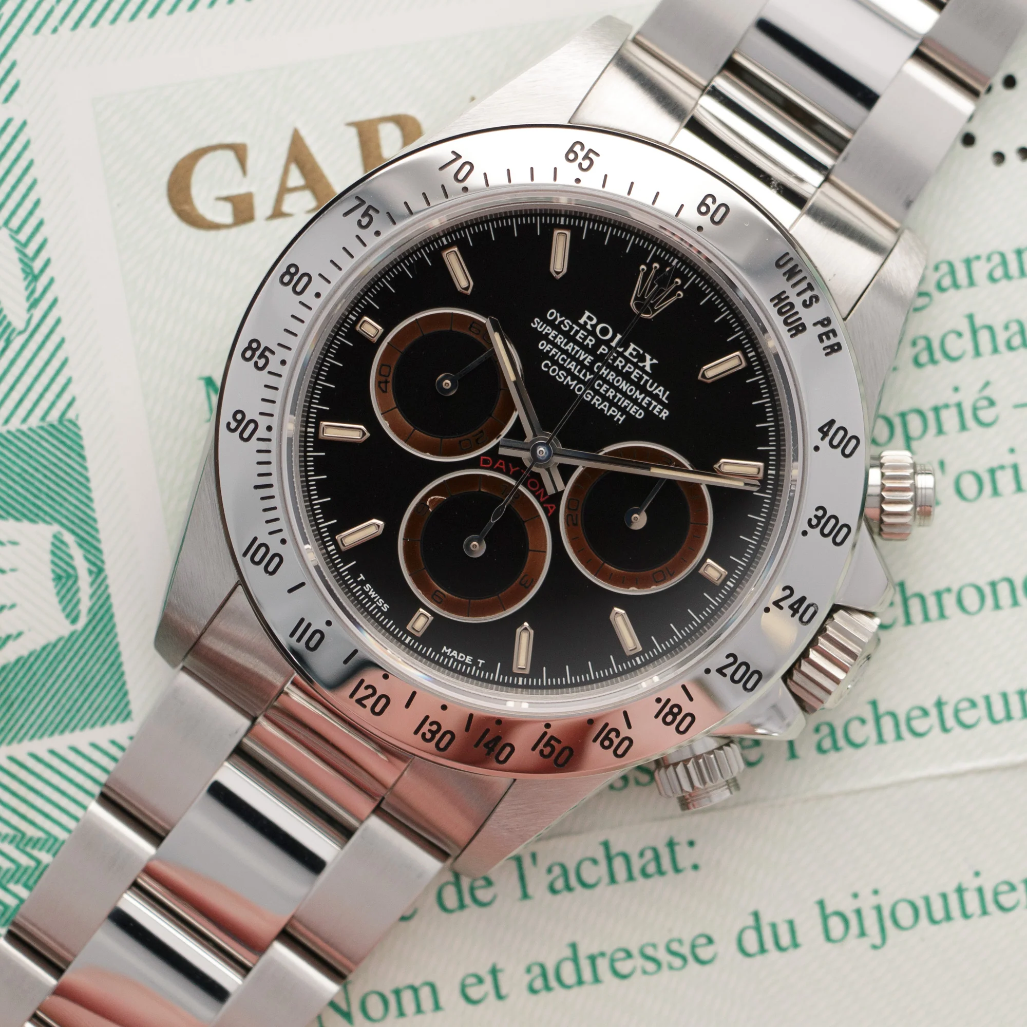 Rolex Daytona Cosmograph Chocolate Patrizzi Watch Ref. 16520 with Original Warranty Paper - Image 2