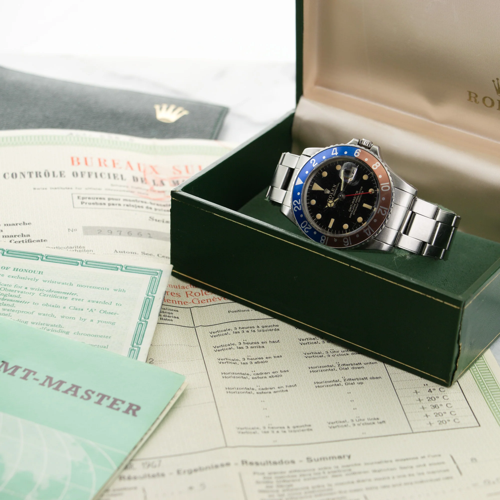 Rolex GMT-Master Gilt Watch Ref. 1675 with Original Box and Papers - Image 7