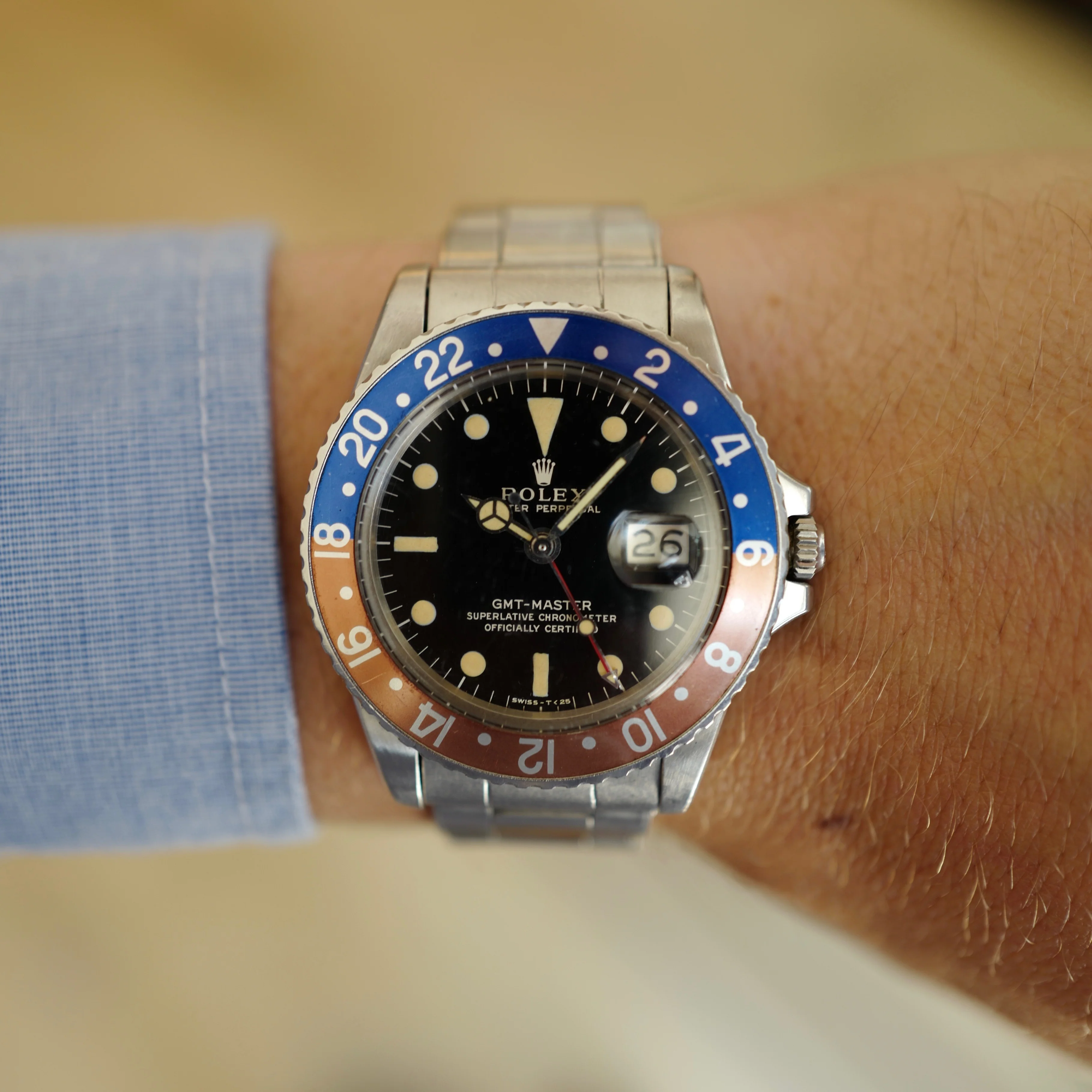 Rolex GMT-Master Gilt Watch Ref. 1675 with Original Box and Papers - Image 8