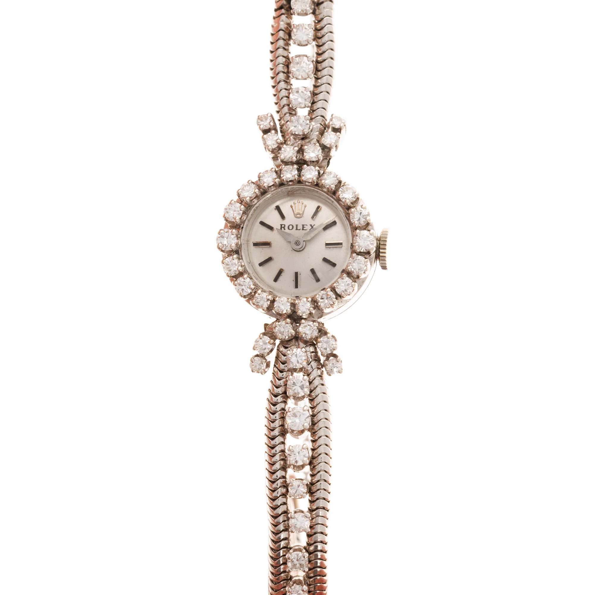 Rolex Ladies Vintage White Gold Diamond Watch