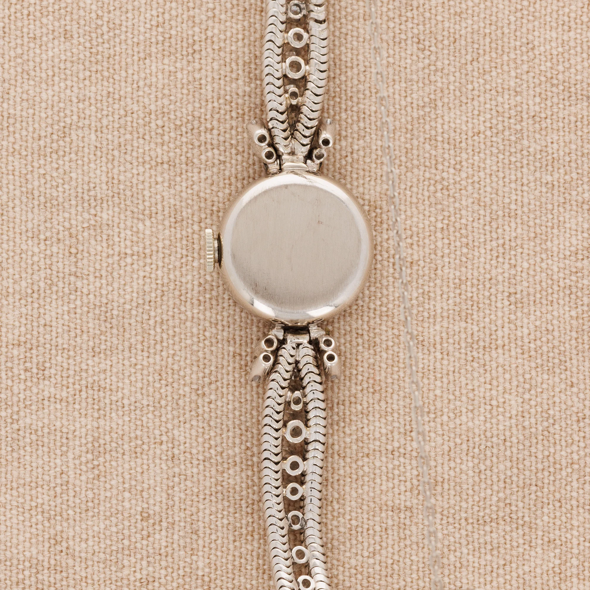 Rolex Ladies Vintage White Gold Diamond Watch - Image 3