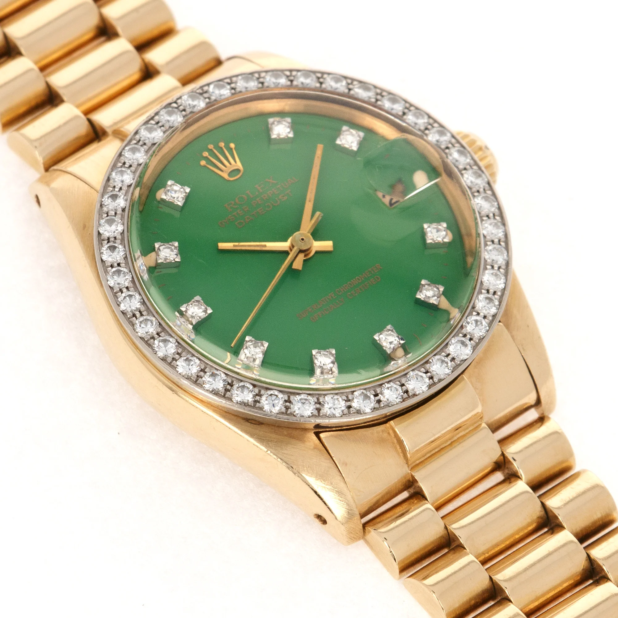 Rolex Midsize Datejust Ref. 6828 with Green Stella Dial - Image 3