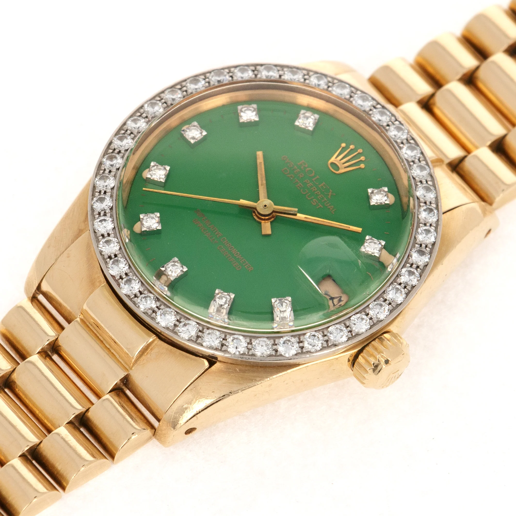 Rolex Midsize Datejust Ref. 6828 with Green Stella Dial - Image 4