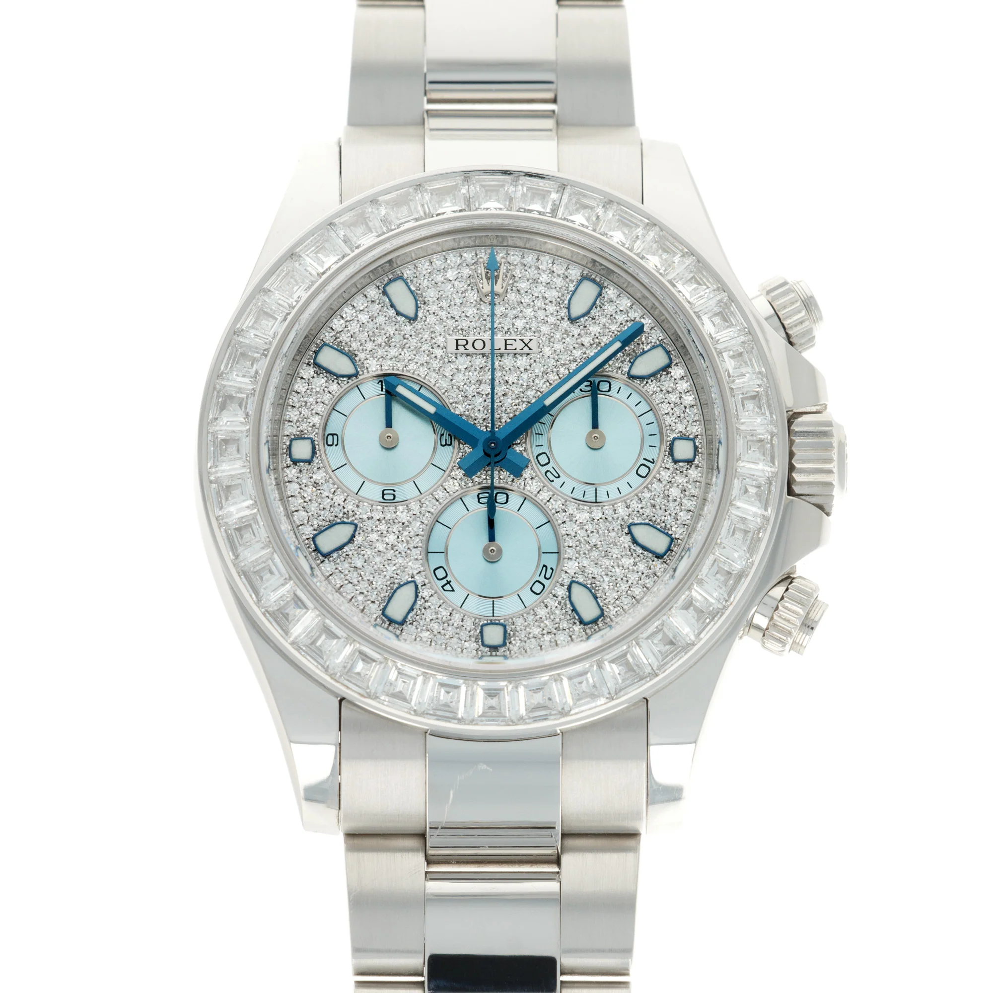 Rolex Platinum Cosmograph Daytona Baguette Diamond Watch Ref. 116576