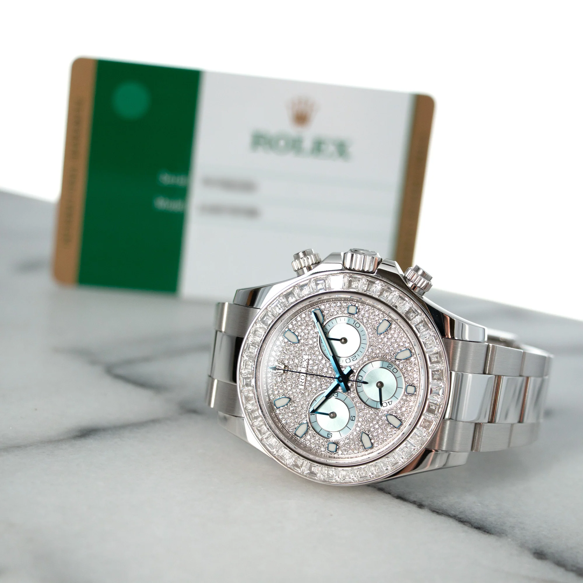 Rolex Platinum Cosmograph Daytona Diamond Watch Ref. 116576 - Image 7