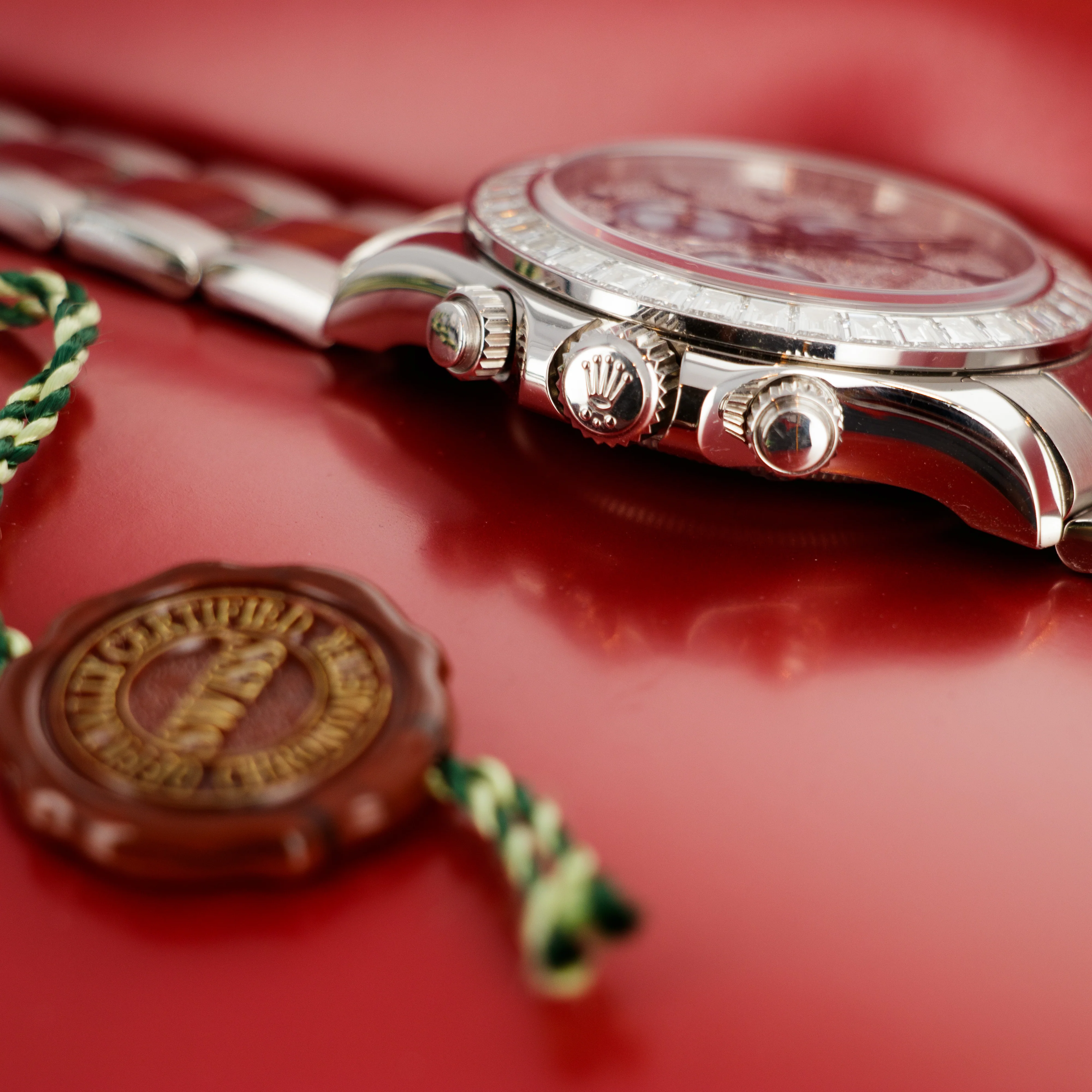 Rolex Platinum Cosmograph Daytona Diamond Watch Ref. 116576 - Image 7