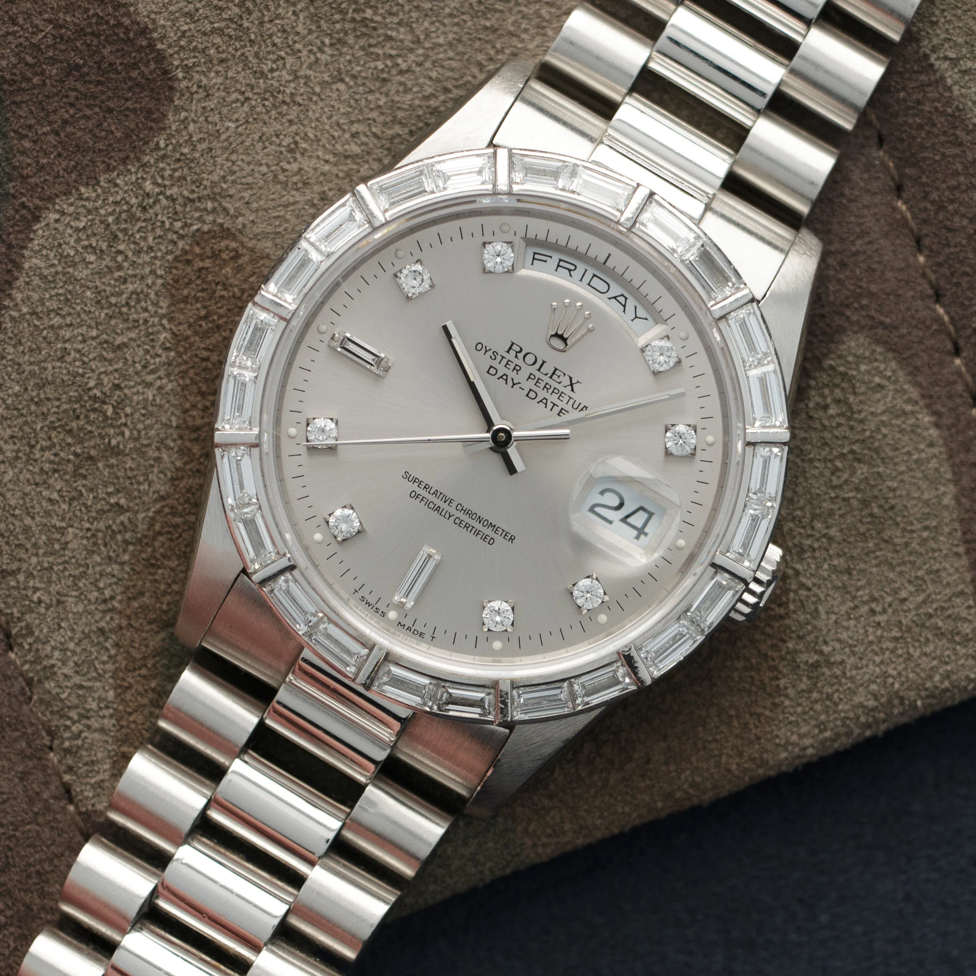 Rolex Platinum Day-Date Diamond Watch Ref. 18366 - Image 2