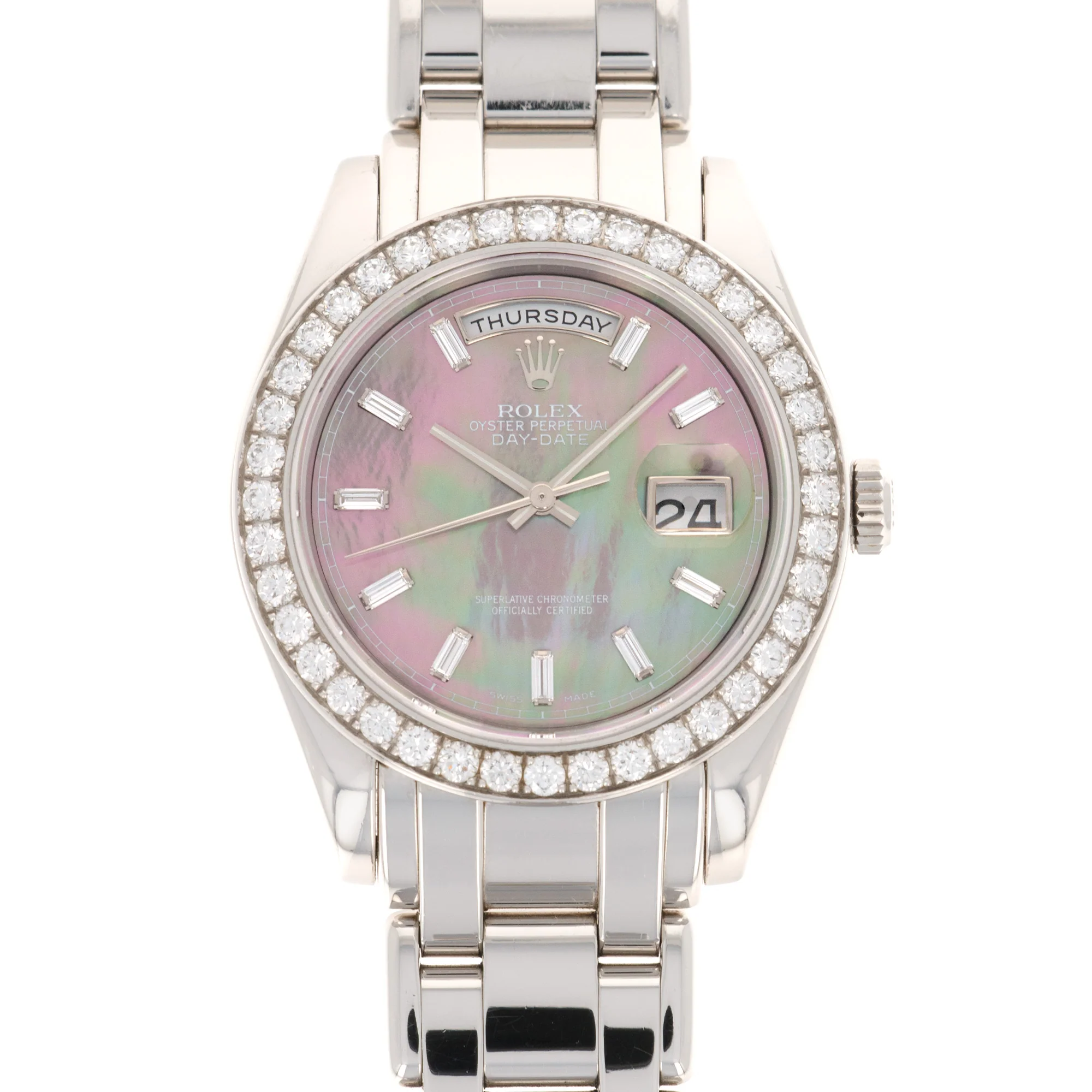 Rolex Platinum Day-Date Masterpiece Baguette Diamond Watch Ref. 18946