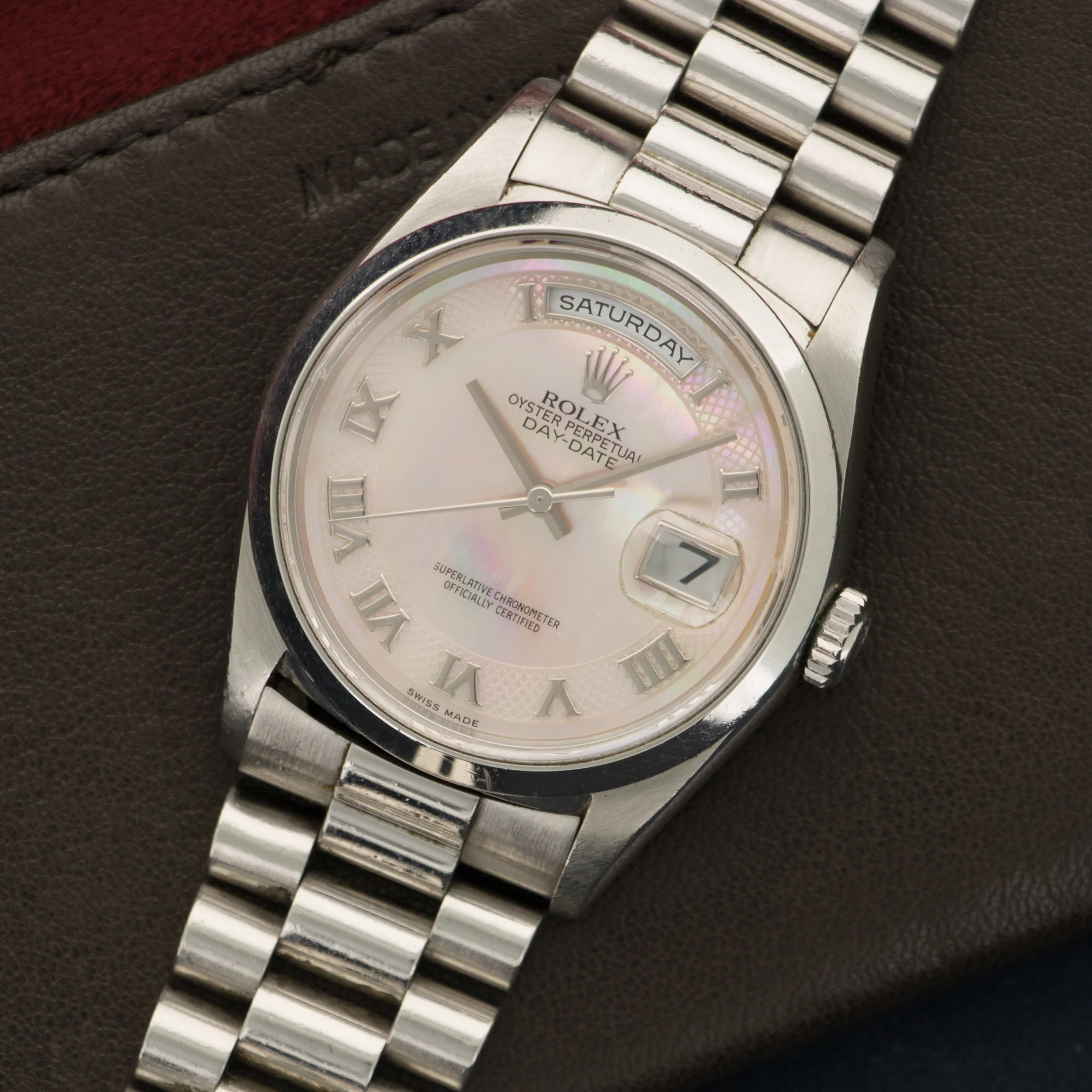 Rolex Platinum Day-Date Mother of Pearl Watch Ref. 18206 - Image 2