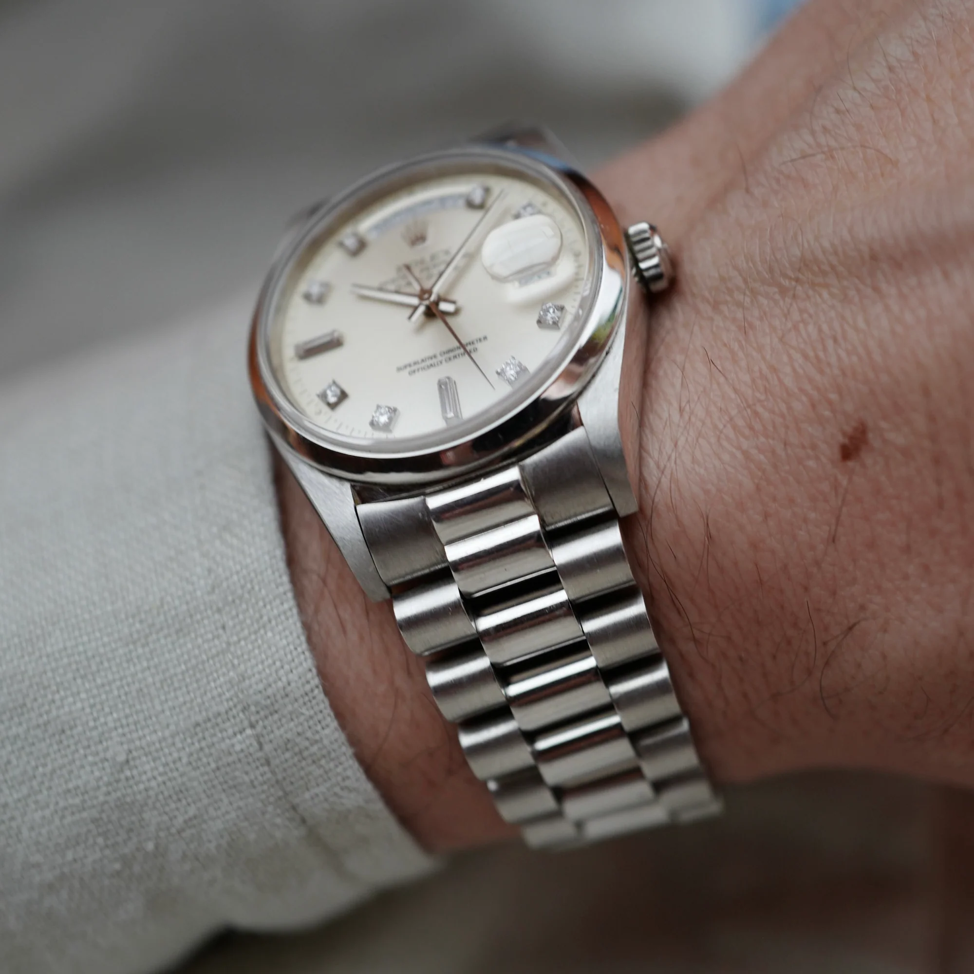 Rolex Platinum Day Date Smooth Bezel Ref. 18206 - Image 4