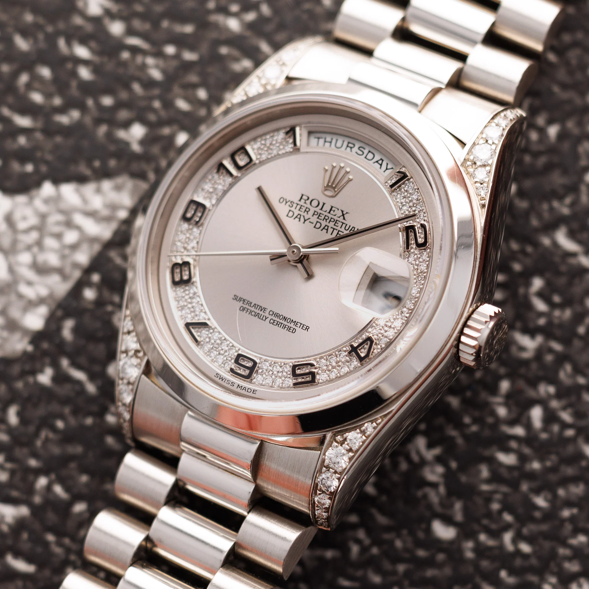 Rolex Platinum Day-Date Ref. 18296 with Factory Diamond Dial and Lugs - Image 2