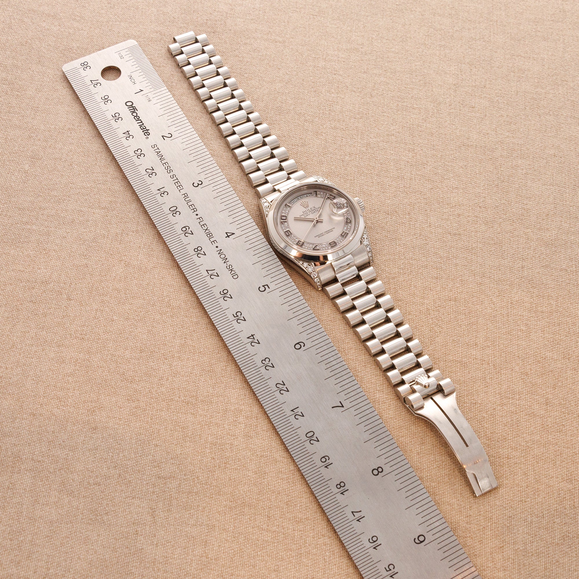 Rolex Platinum Day-Date Ref. 18296 with Factory Diamond Dial and Lugs - Image 4