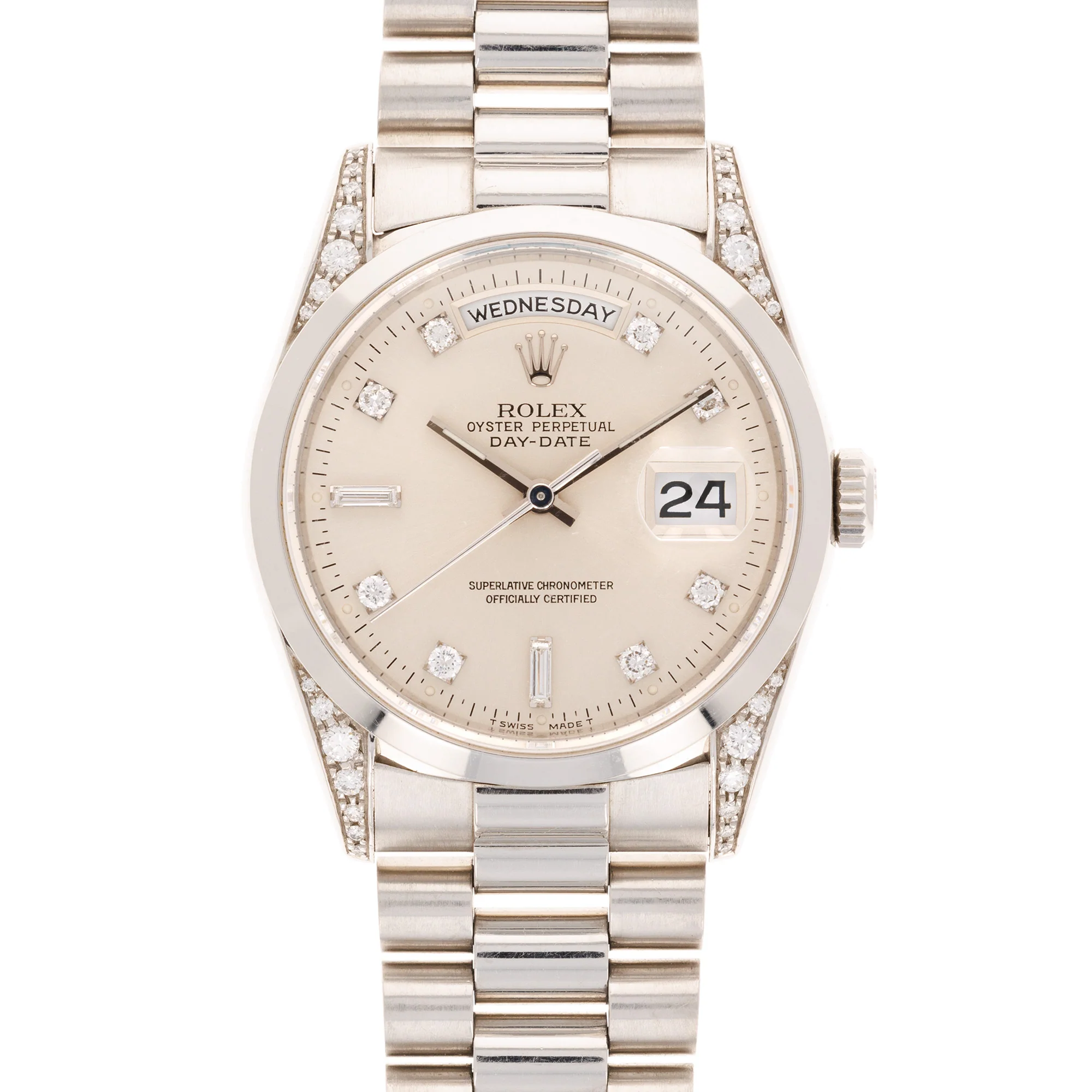 Rolex Platinum Day-Date Ref. 18296 with Original Diamonds