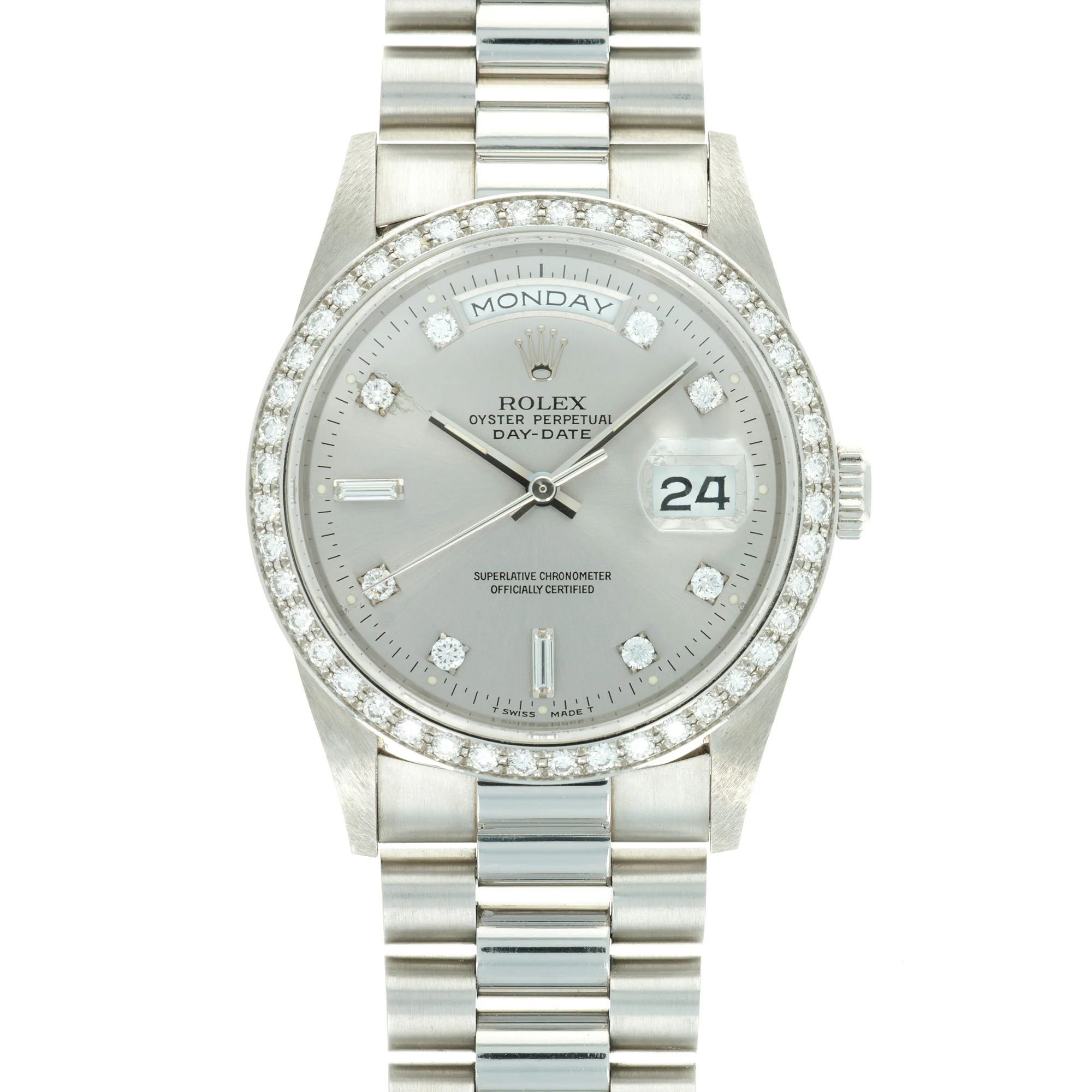 Rolex Platinum Day-Date Ref. 18346 with Diamond Bezel and Dial