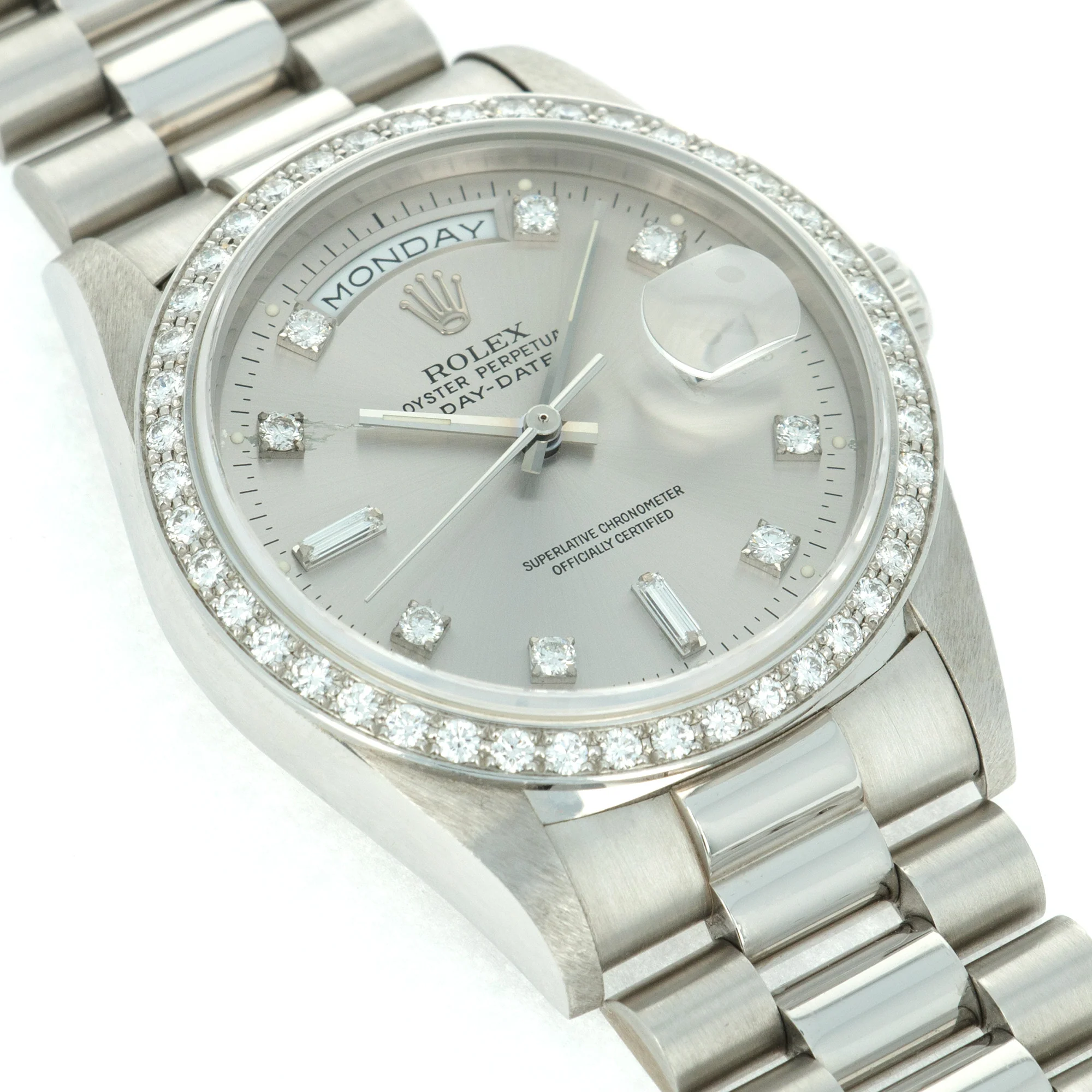 Rolex Platinum Day-Date Ref. 18346 with Diamond Bezel and Dial - Image 3