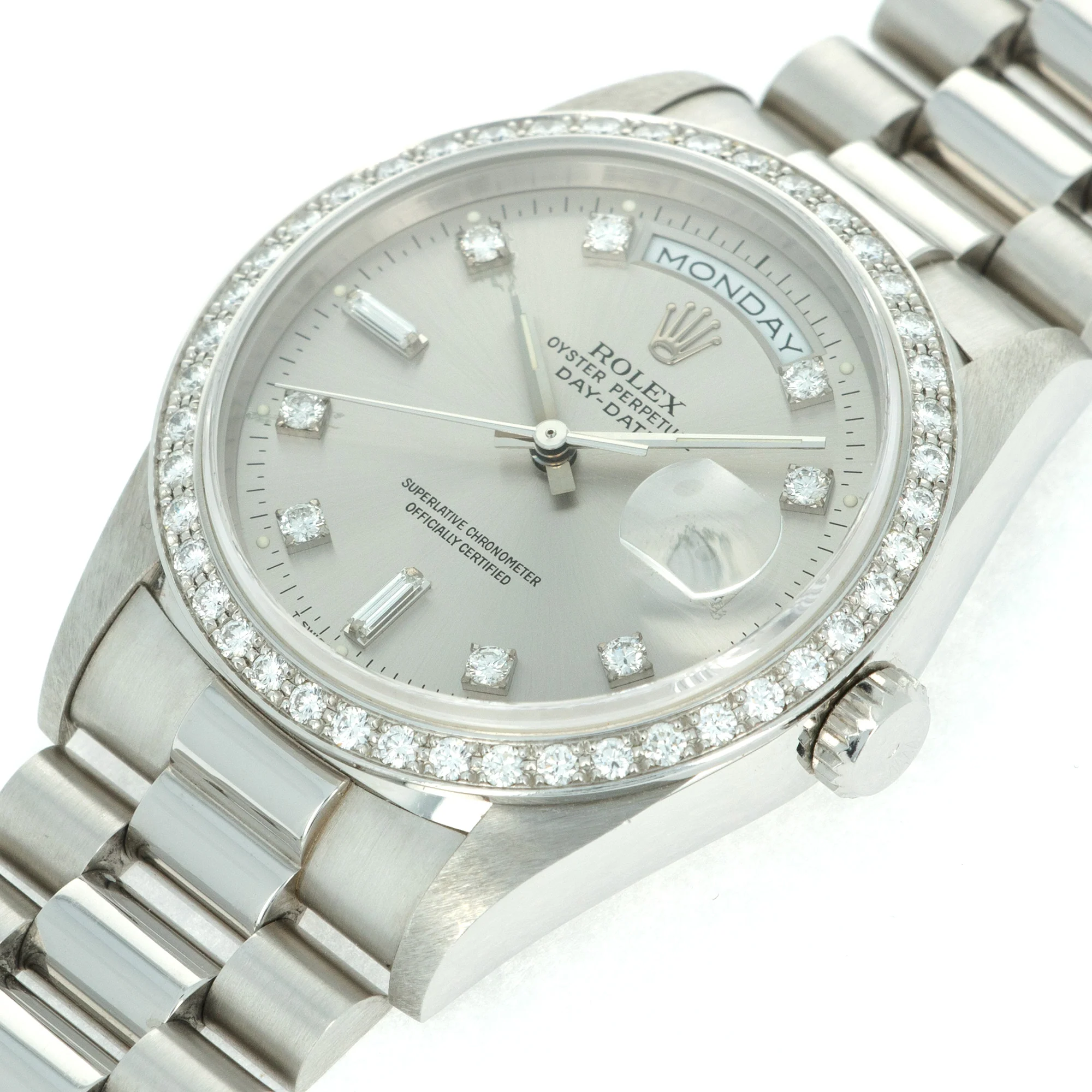 Rolex Platinum Day-Date Ref. 18346 with Diamond Bezel and Dial - Image 4