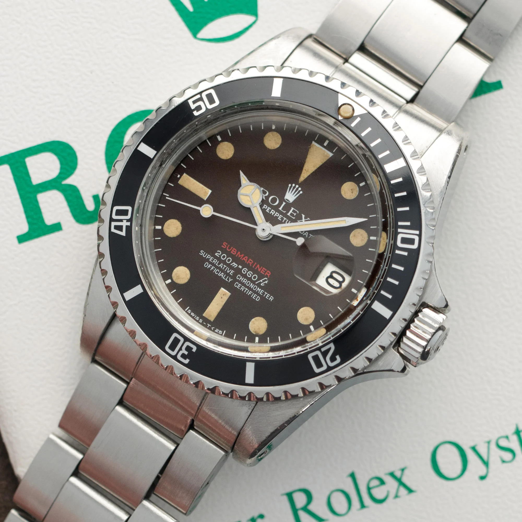 Rolex Red Submariner Tropical Brown Watch Ref. 1680, with Original Box and Papers - Image 2