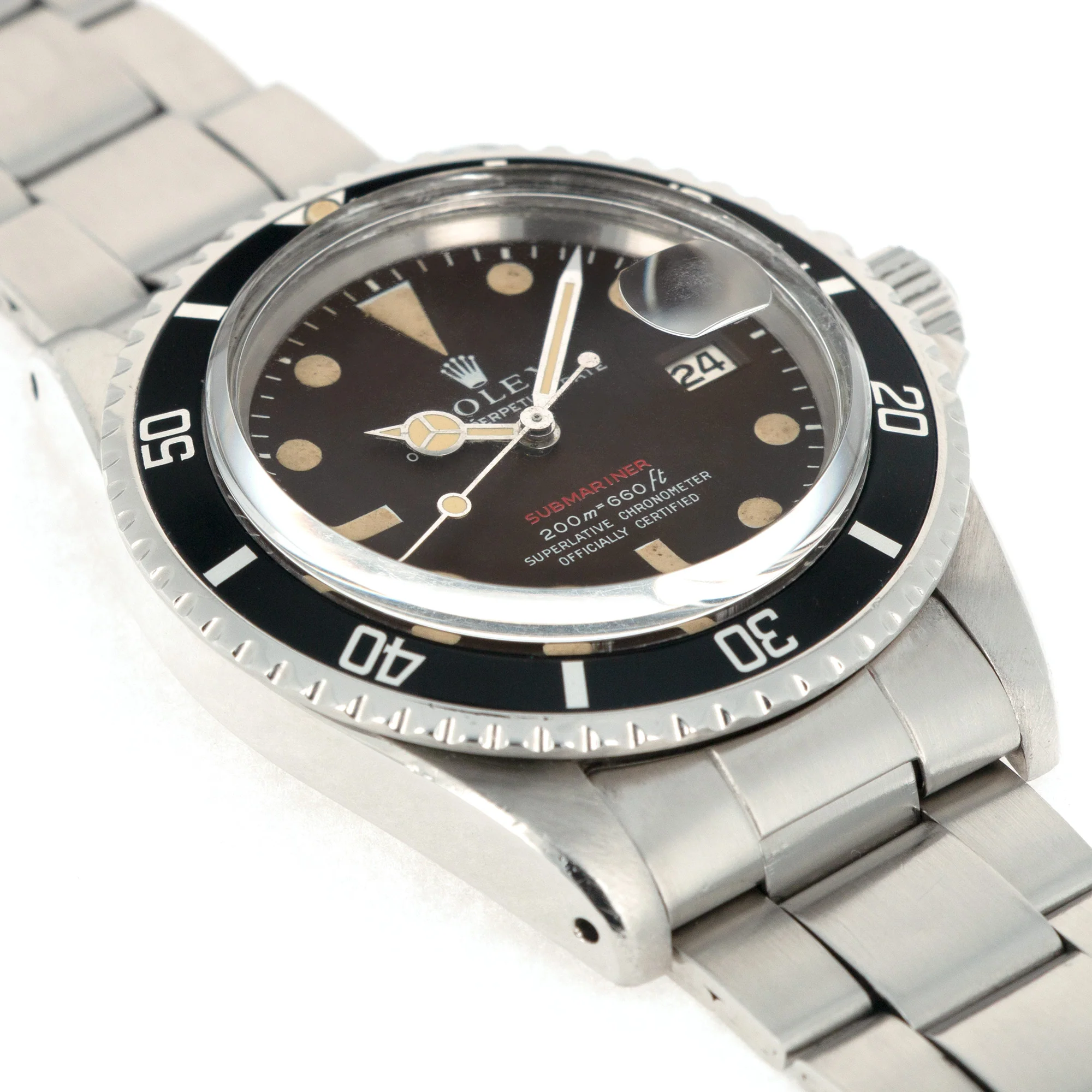 Rolex Red Submariner Tropical Brown Watch Ref. 1680, with Original Box and Papers - Image 6