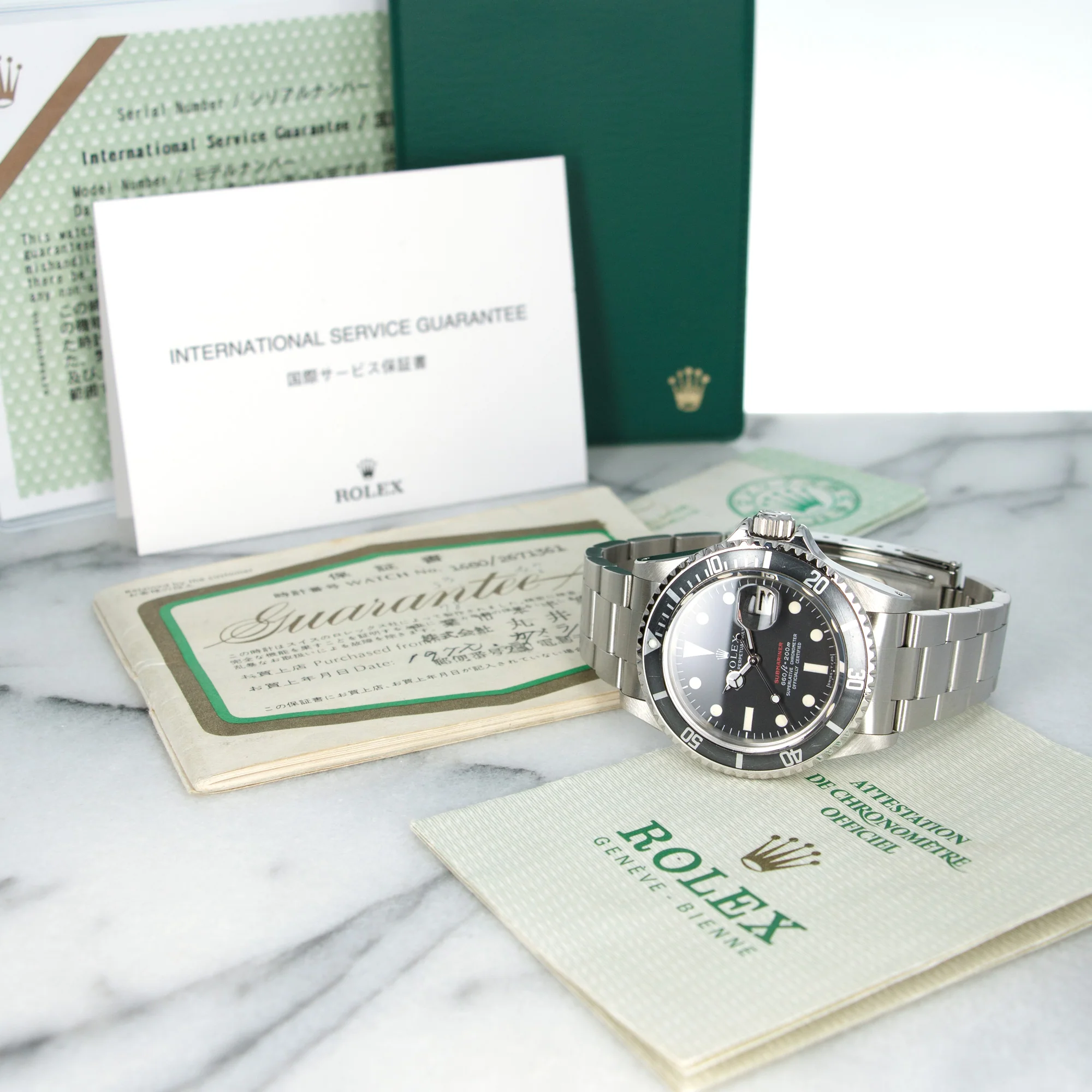 Rolex Red Submariner Watch Ref. 1680 with Original Box and Papers - Image 9